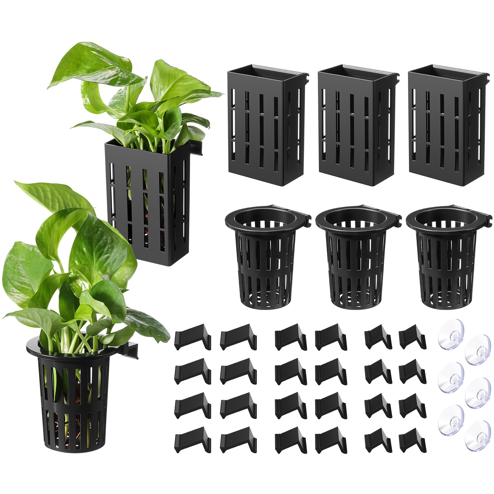Support plante aquarium Chunful lot de 6 pots suspendus avec crochets