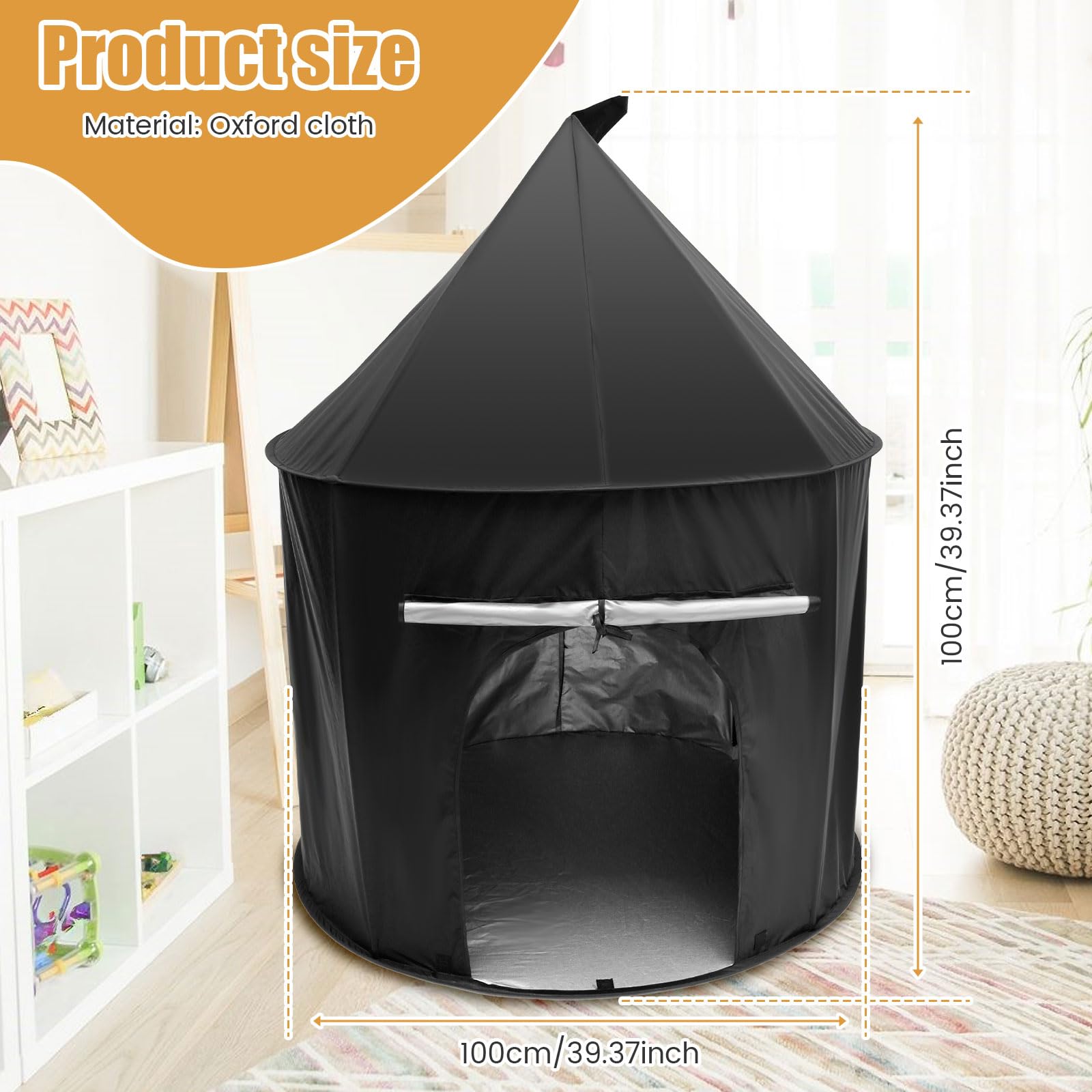 Tent for Kids, Calm Down Corner Tent, Blackout Play Tent for Kids, Foldable Kids Pop Up Tent, Children Play Canopy Teepee Claming Space Fort for Indoor