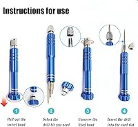 Vista 7 de PTSLKHN S2 - Destornillador pequeño multifuncional 5 en 1, kit de destornilladores magnéticos de acero para lentes, gafas de sol, electrónica