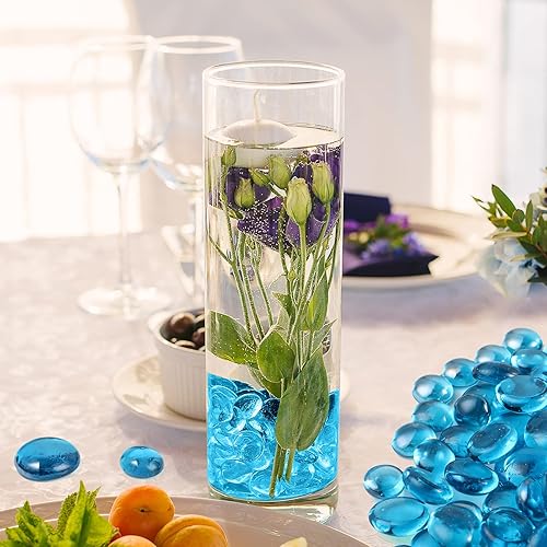 Miniatura 6 de Honeydak 300 unidades de canicas de vidrio plano para jarrones, gemas decorativas a granel, piedras de vidrio para acuario, cuentas de canicas de