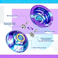 Vista 4 de MAGICYOYO Paquete de 3 Yoyos de doble propósito - N11 Yoyo sensible y no responde con rodamiento para herramientas avanzadas + rodamientos + 3