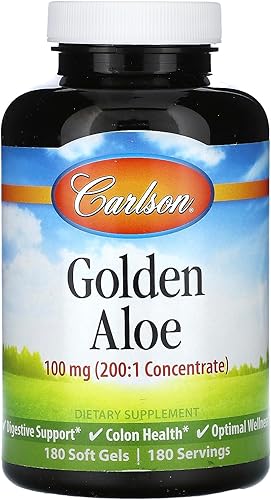 Carlson Aloe dorado, 100 mg, 180 cápsulas blandas