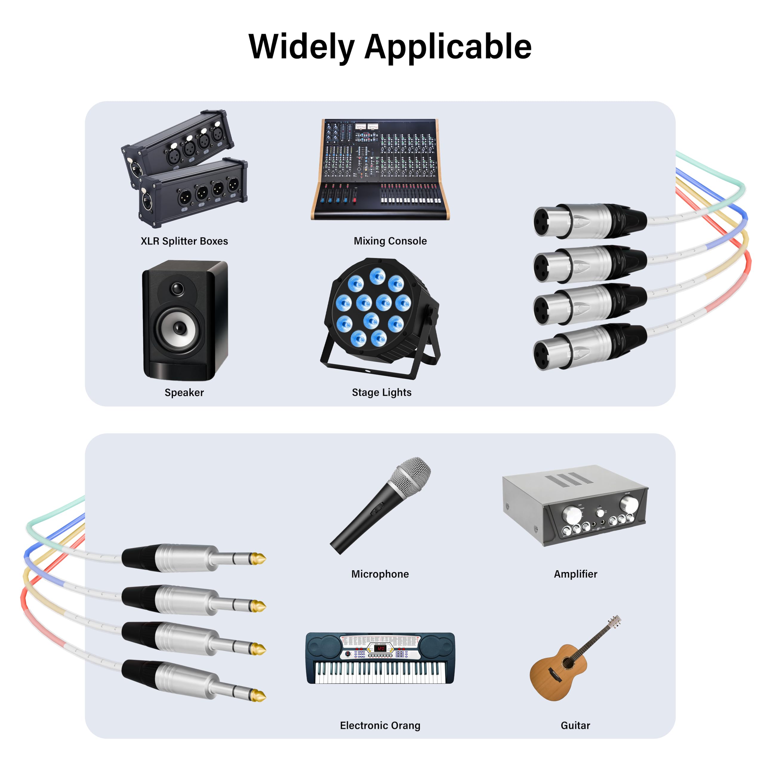 Snapklik.com : PRORECK 6ft Snake Cable, 4-Channel Shielded Audio Cable ...