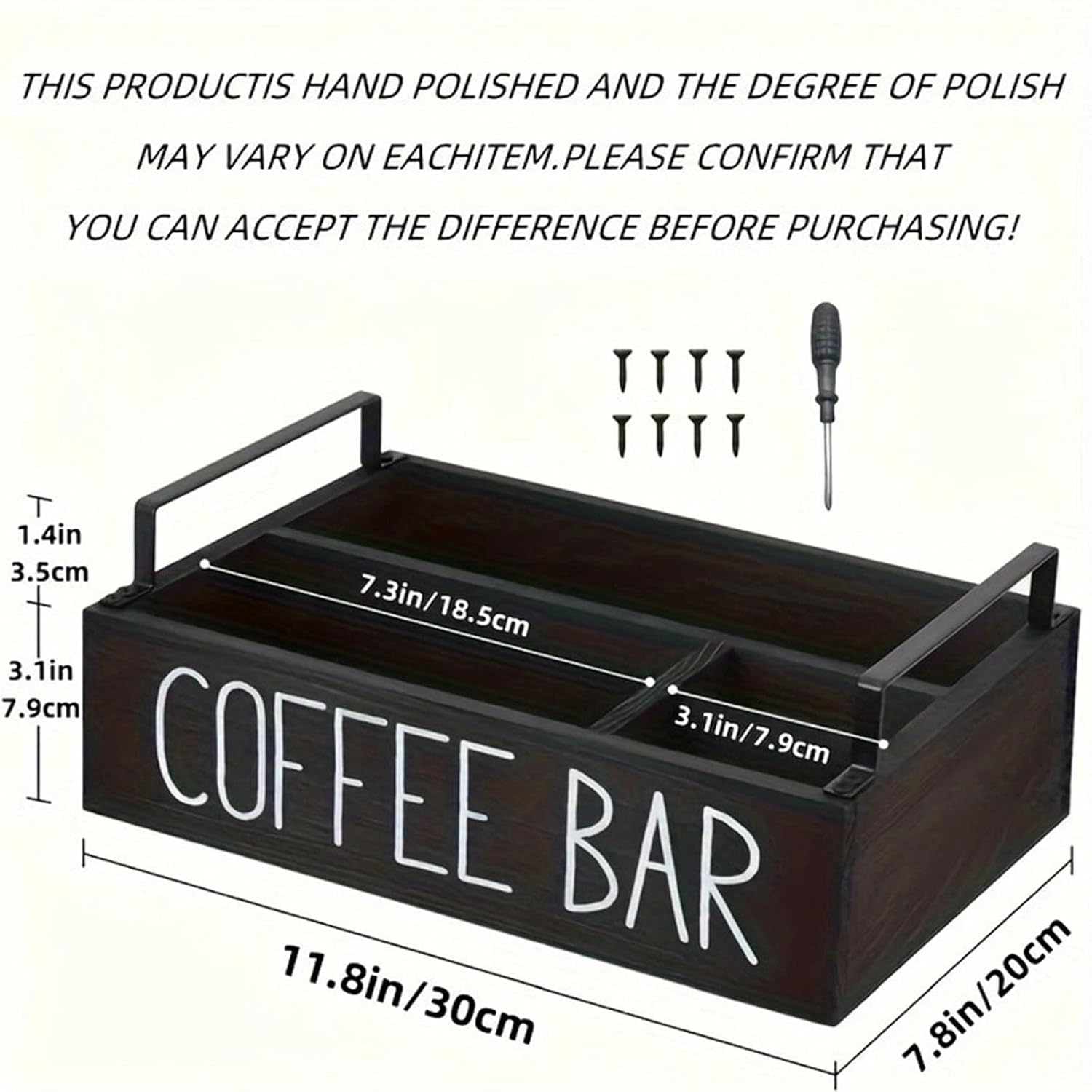 Multipurpose Wooden Coffee Pod Storage Basket Kitchen Counter - Engraved & Sturdy Mats