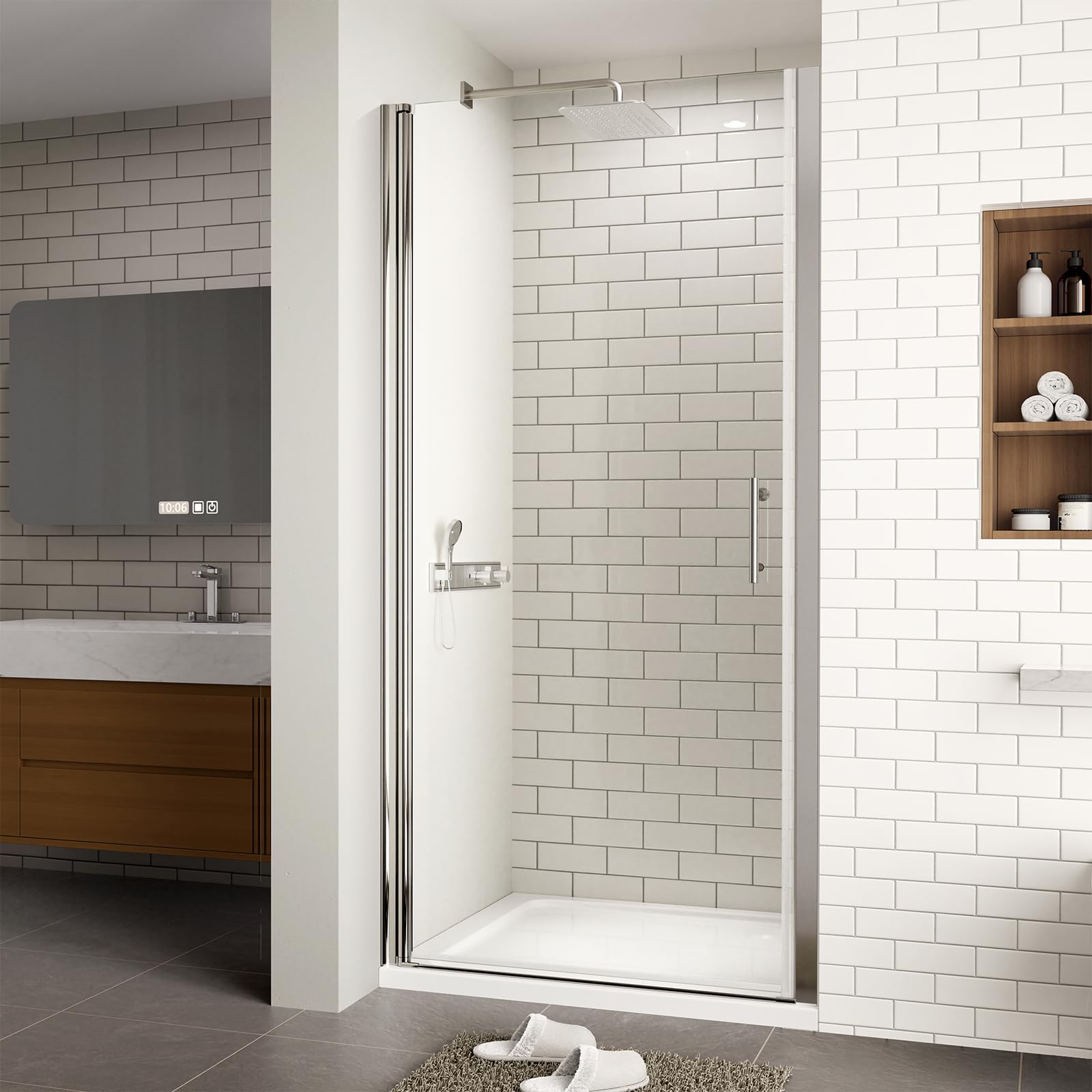 ACE DECOR Frameless Pivot Shower Door