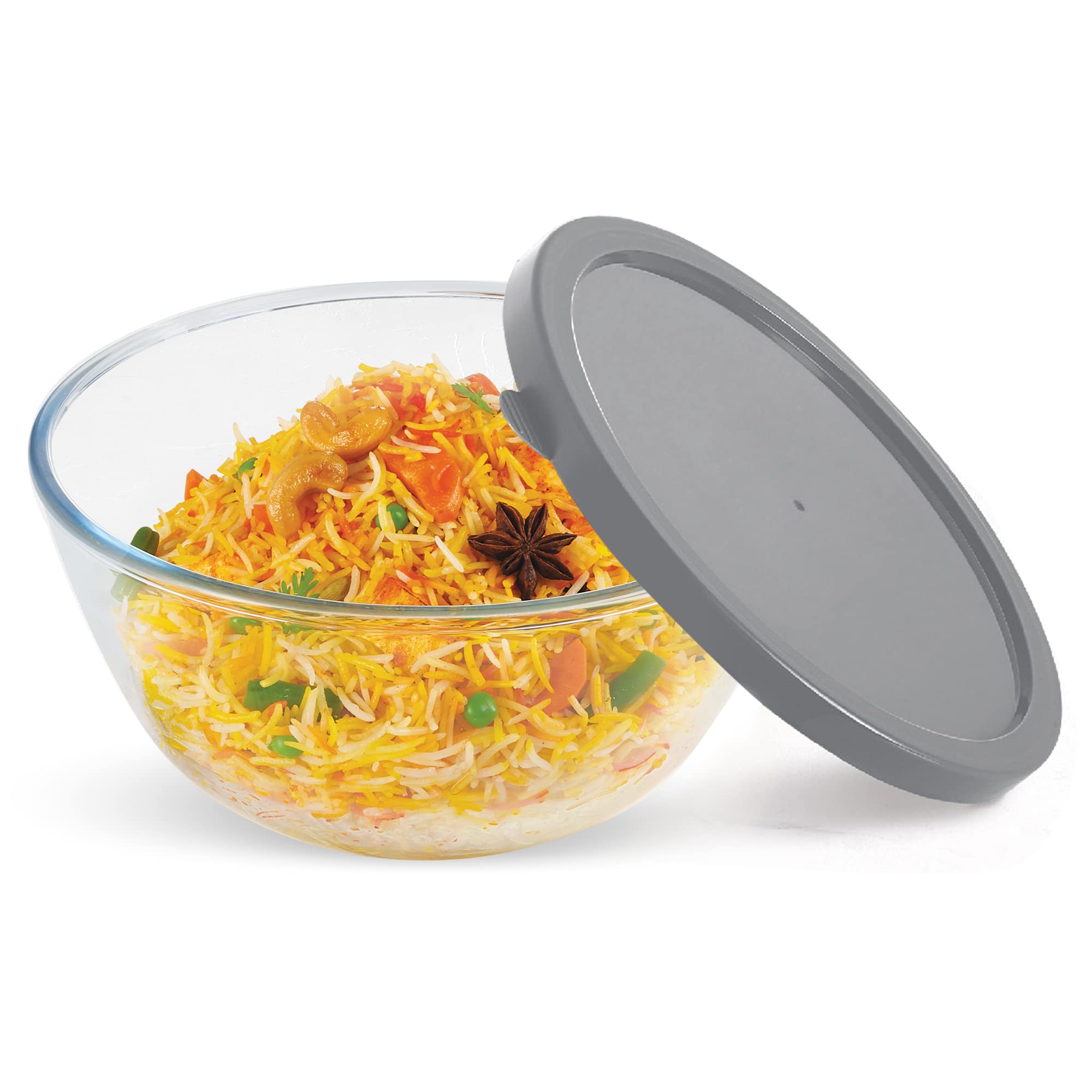 Treo by Milton 2700 Ovensafe Mixing Borosilicate Glass Bowl with Quick Lid, 1 Piece, 2800 ml, Transparent | Microwave Safe | OTG Safe | Freezer Safe | Dishwasher Safe (B09YLN1G53) Amazon Price History, Amazon Price Tracker