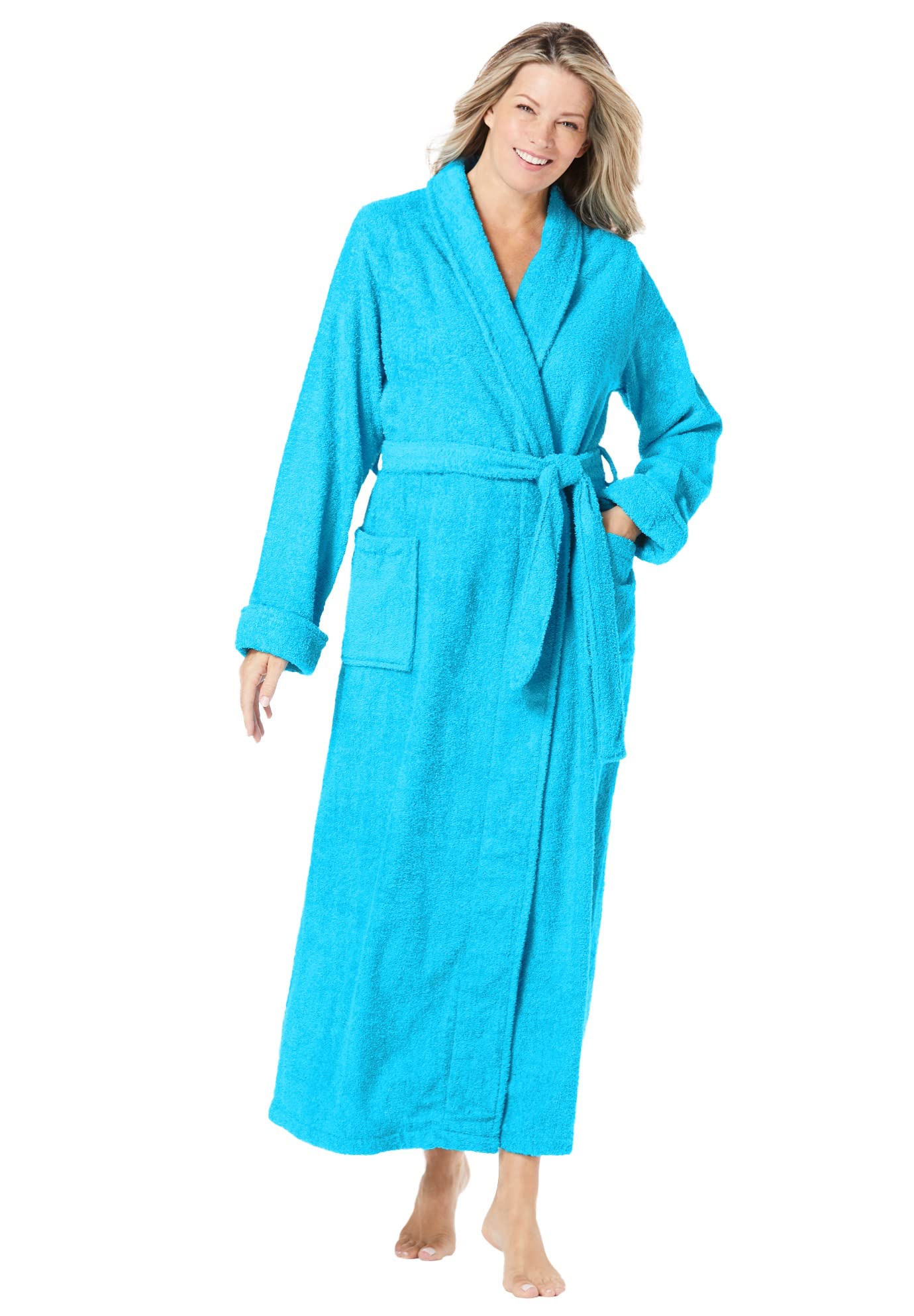 Dreams & Co.Women's Plus Size Long Terry Robe