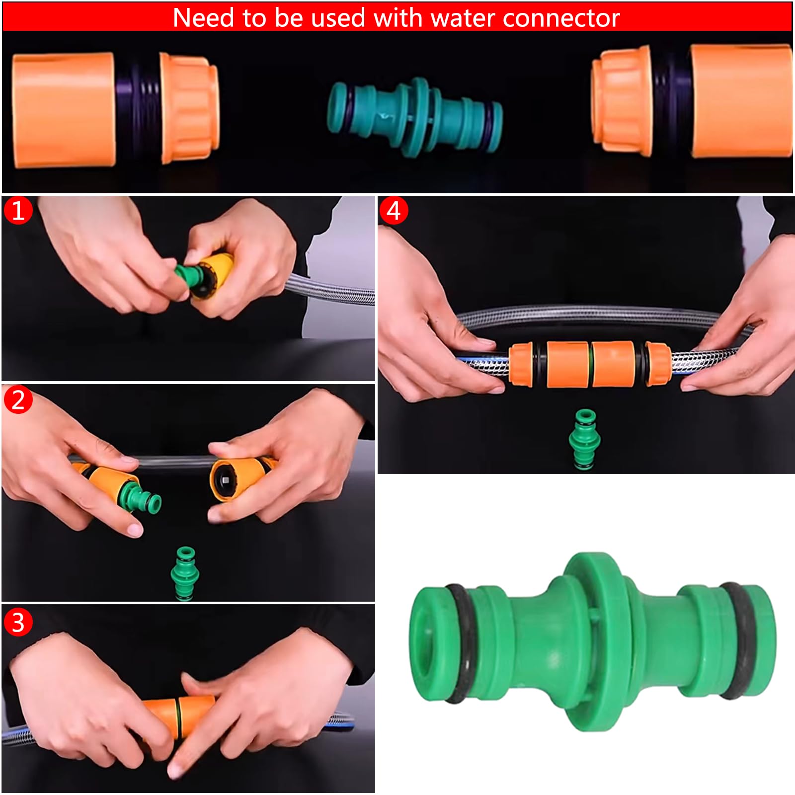 6 PCS Connettori per Tubi a Doppia Spina 1/2 Zoll Connettore per Tubo