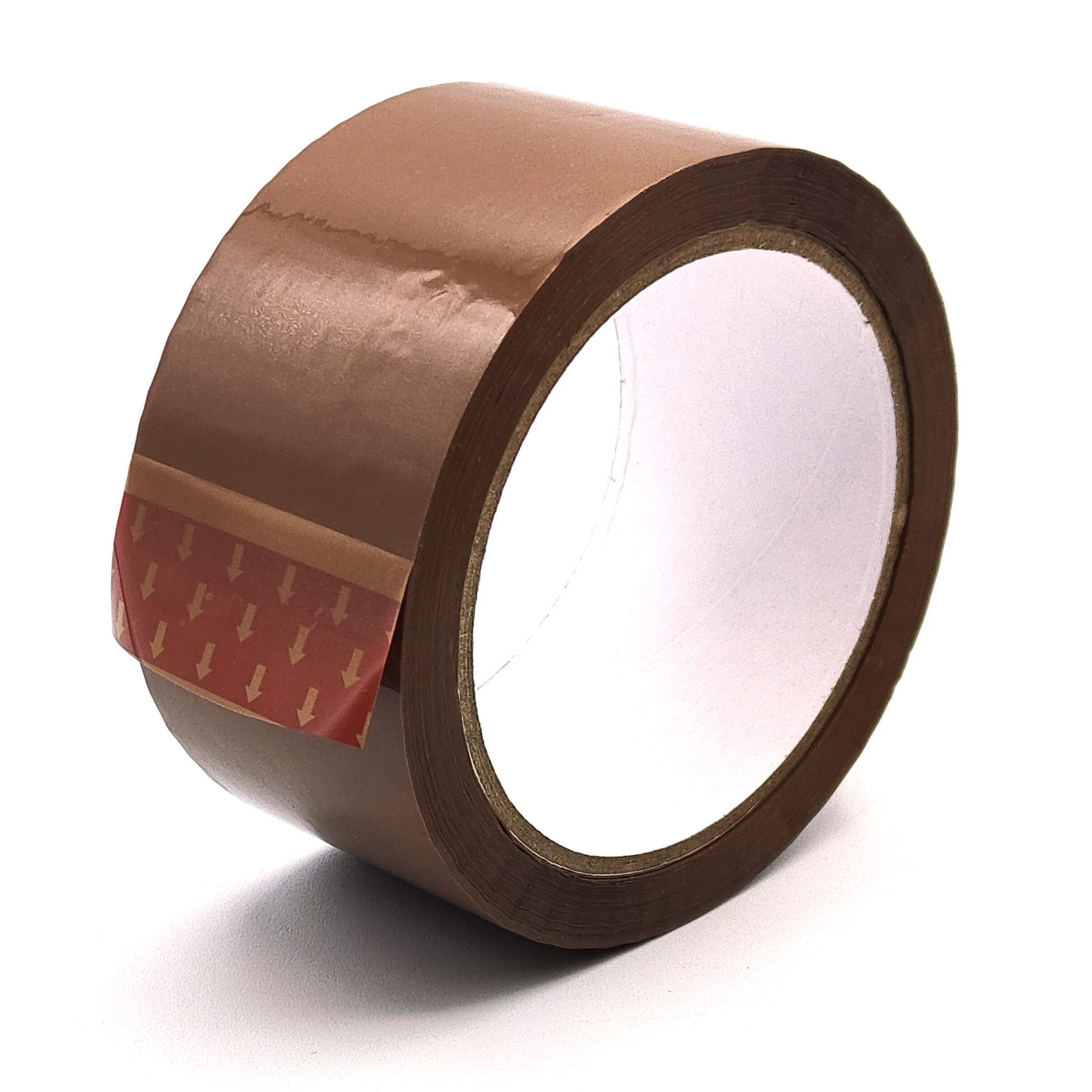 RAYLU PAPER® - Rollos de Precinto, Cinta Adhesiva para Embalaje de Cajas de Envío Resistente y Extra Fuerte, 66 metros x 50 mm de ancho (1 unidad, Marrón)