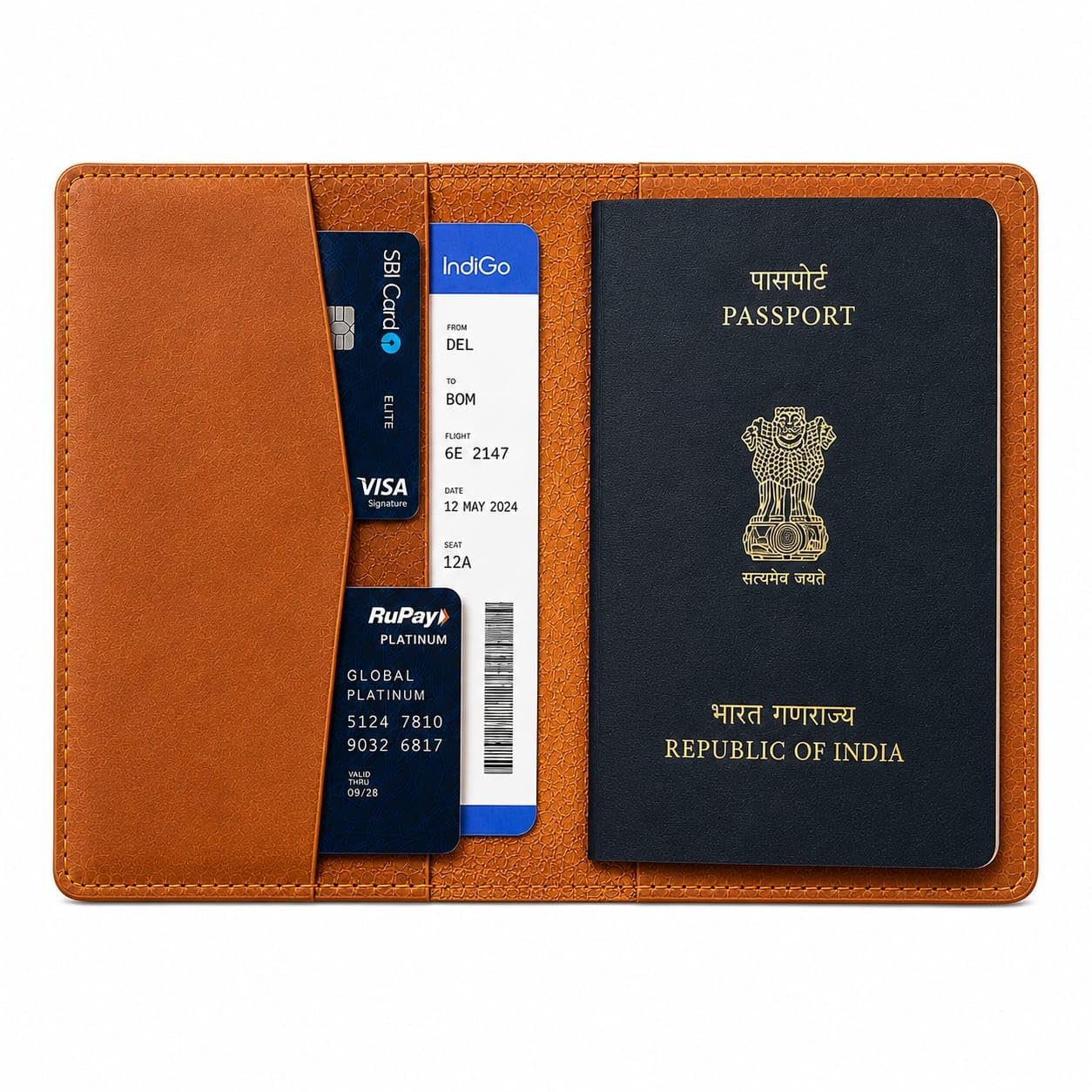 Genuine Leather Passport Holder for Men & Women | Slim Travel Wallet with Card Slots | Premium Leather Passport Cover | Brown | Deep Green (Brown)-image-39