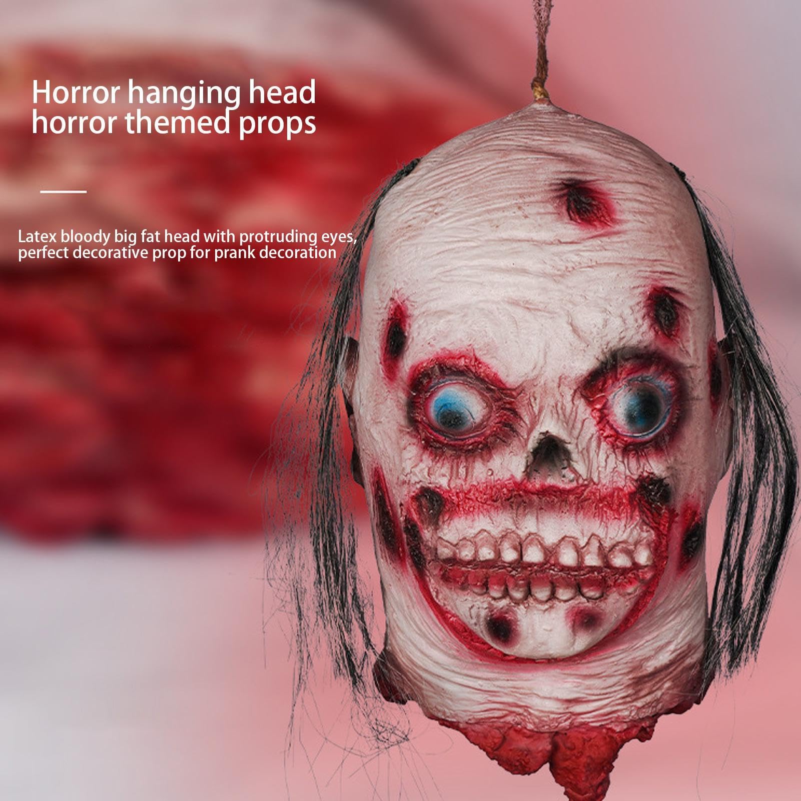 Accesorios de Halloween con Peluca Herida de Miedo Realista Sin Olor