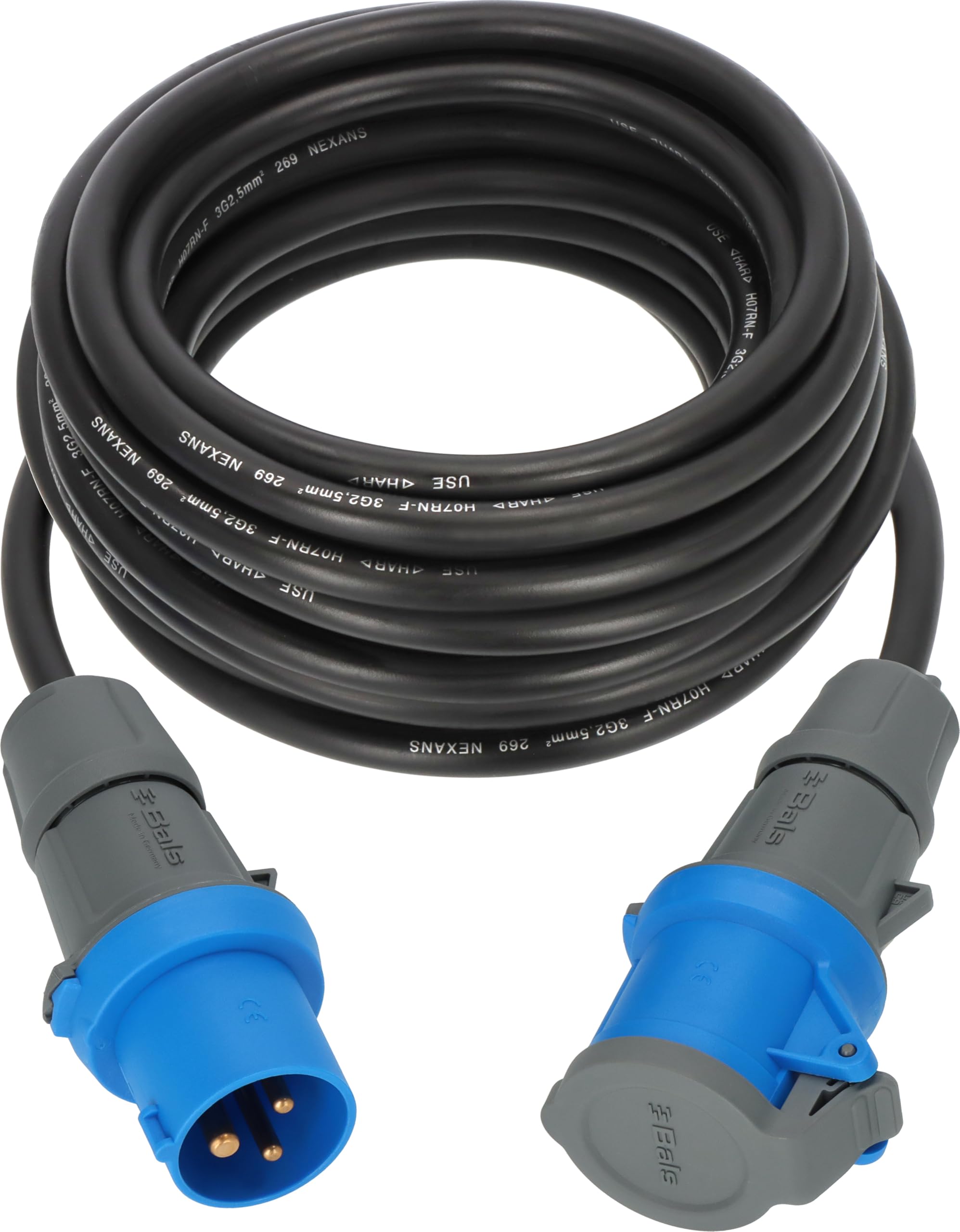 Brennenstuhl Rallonge de Camping CEE 230 V 10 m (H07RN-F 3G2,5 de Couleur Noire, câble d'alimentation de Camping pour Une Utilisation permanente en extérieur, IP44, fabriqué en Allemagne)