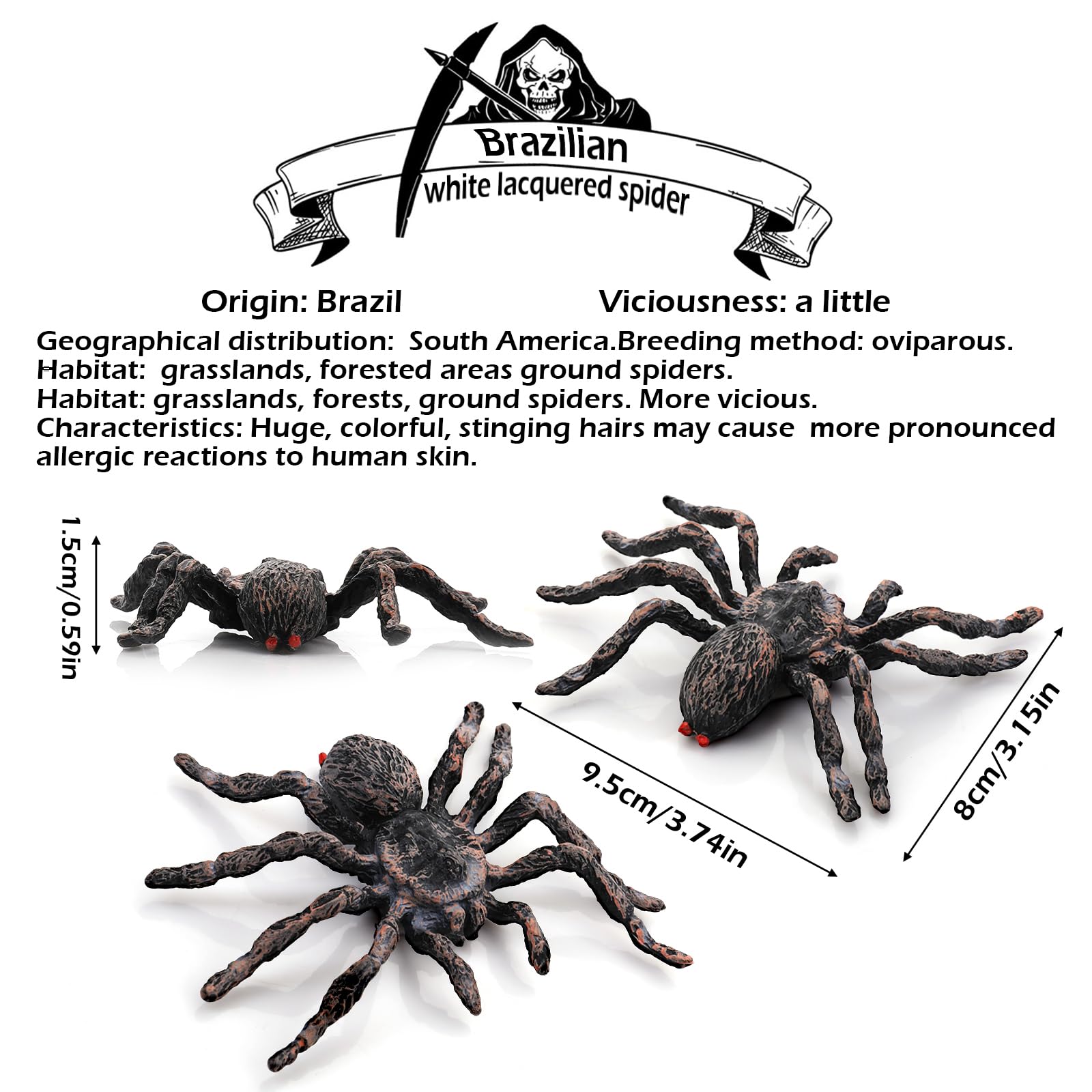 Set Di 60 Ragni Finti Realistici In Plastica Per Halloween – Modelli Di Ragno Selvatico Con Zampe Curve, Per Decorazioni Spettrali In Casa E All'Aperto
