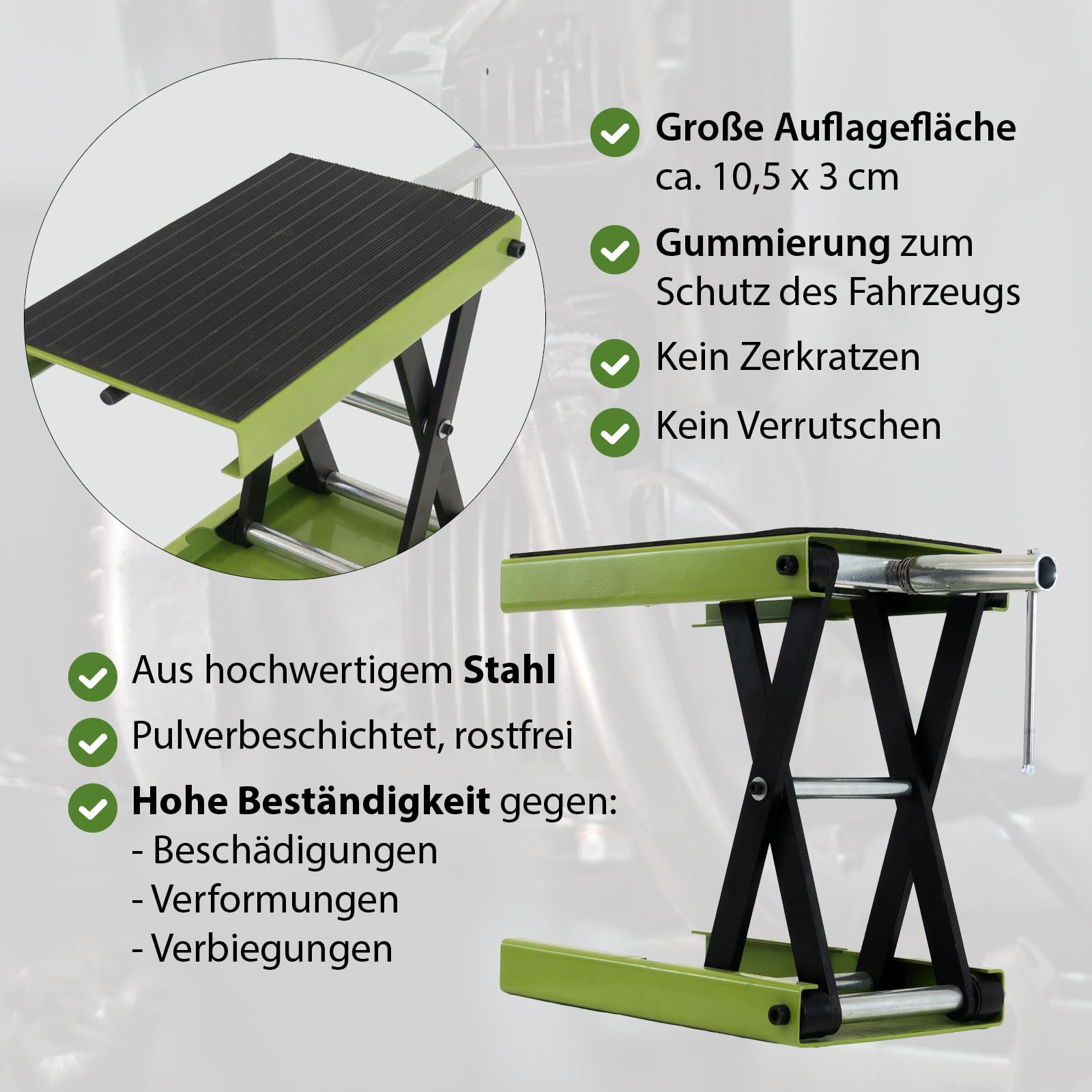 TRUTZHOLM Motorradheber höhenverstellbar 95-370mm bis 500 kg Traglast Scherenheber Montagebock Fahrradreparatur Scherenheber für die Motorradwartung Hubtisch mit Gummipolster