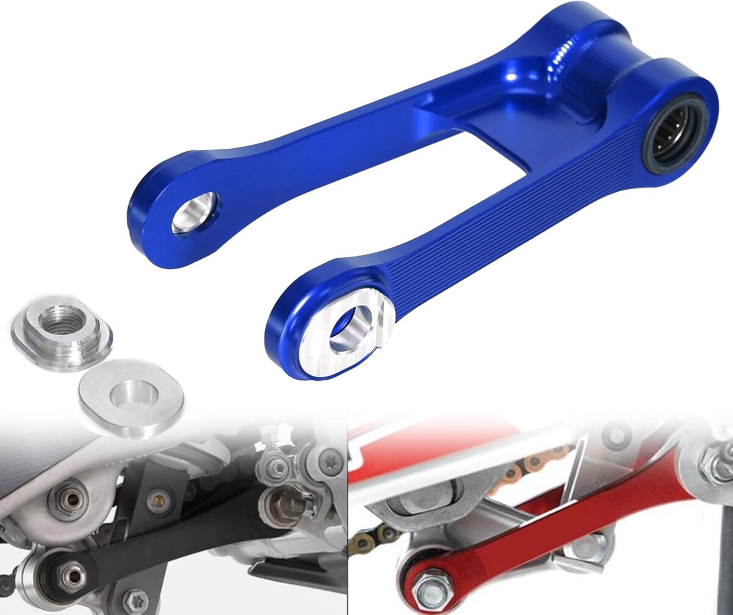 YZ80 Lowering Link -20mm Suspension Compatible With YZ80 YZ85 1993-2025 CNC Motorcycle Rear Drop Link Lowering Linkage Arm (Blue)