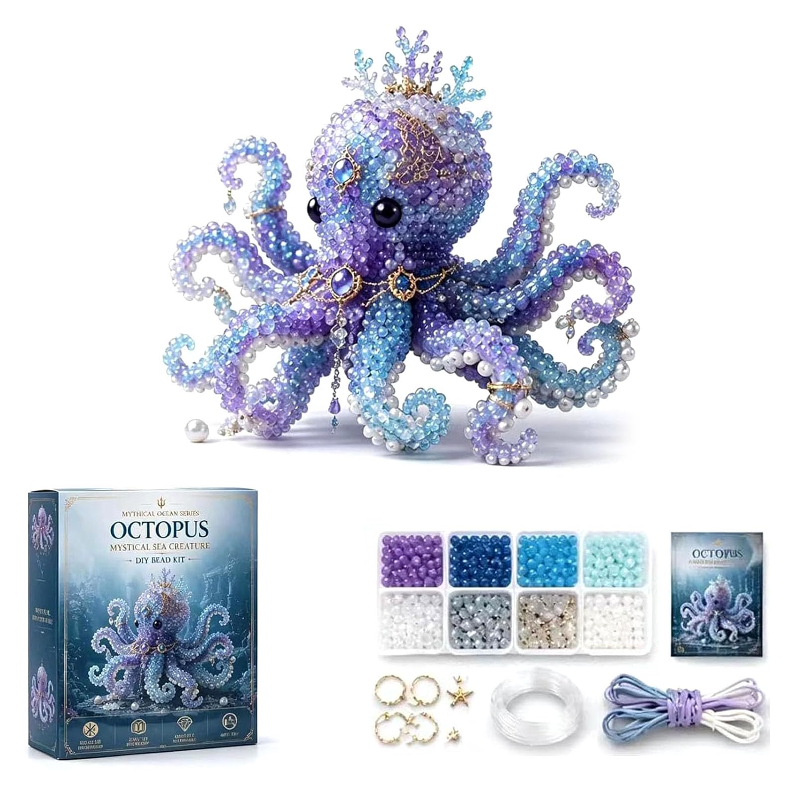 Kaeltsyn Pearls Art 3D Beaded Animal Making Set 8 Pattern for Creative Travel Entertainment Decoration Creative Pearls Painting