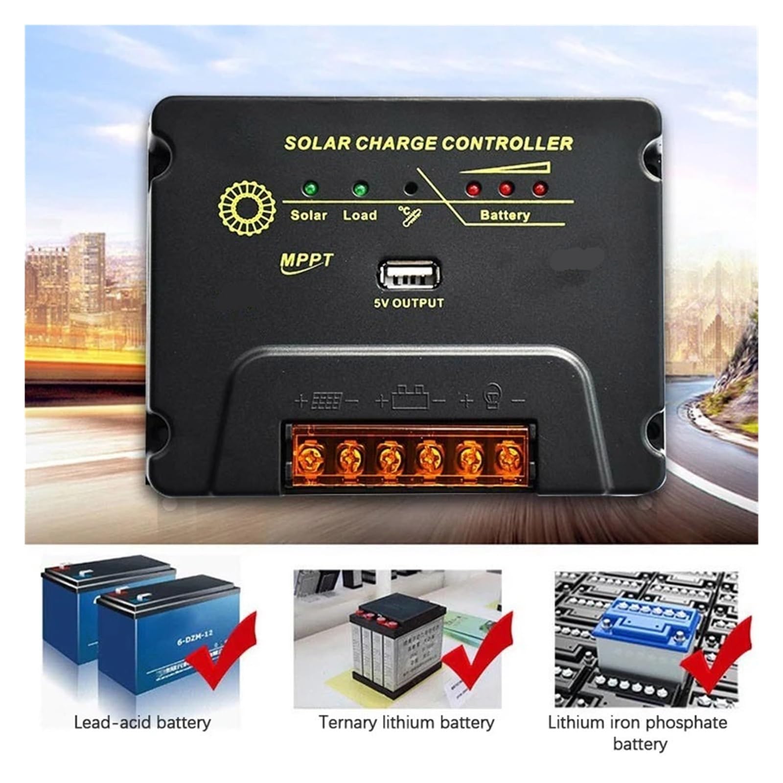 5 sztuk 20A Regulator ładowania słonecznego 12V/24V Regulator panelu słonecznego z portem USB Kontroler ładowania