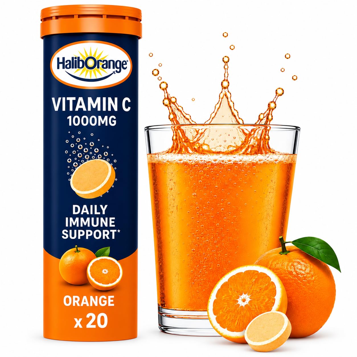 Haliborange Vitamin C 1000mg Effervescent Tablets, Orange - 20s