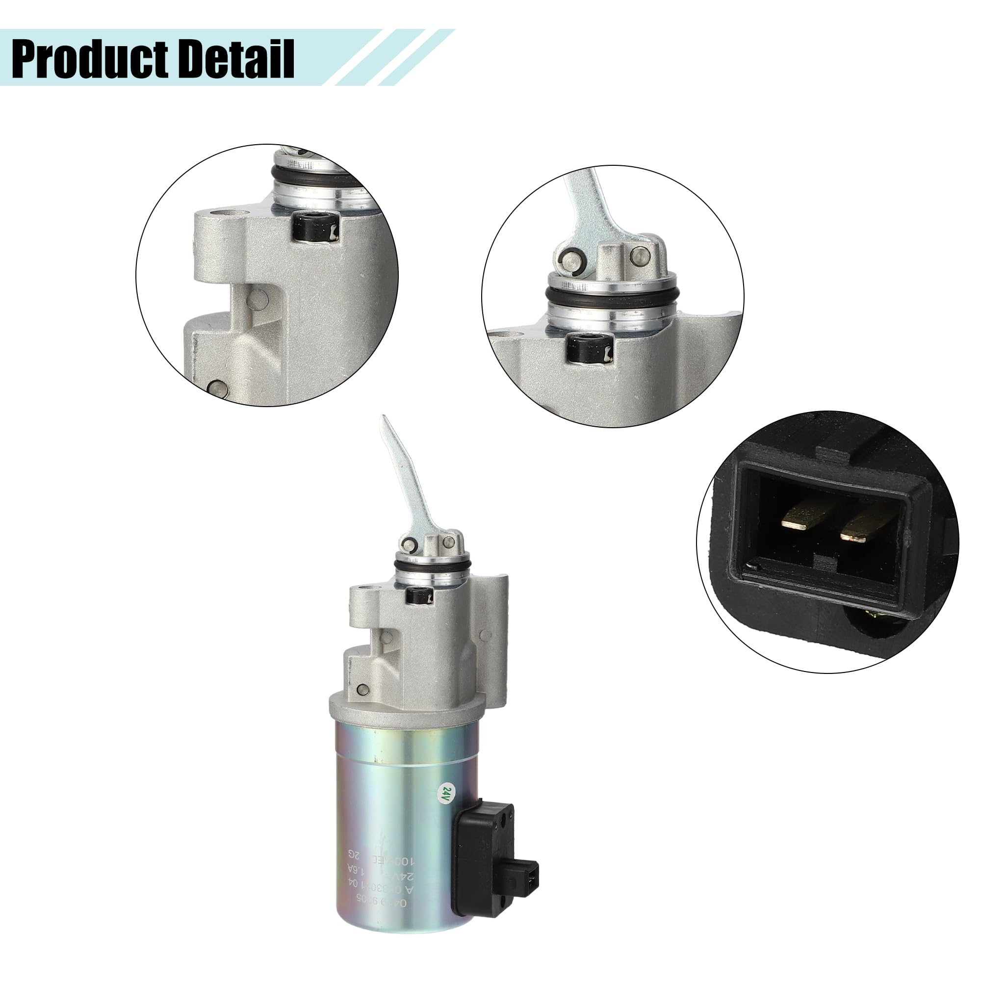 A ABSOPRO Combustible Cierre Solenoide Válvula 24V Para Deutz 2012 1Pc | Para Deutz 1011-1013, Bf6M2012, Bfm2012, 02113793/04199905, Plateado, Plástico/Metal, 21X8.6X6.5Cm, 9.6Mm, 2 Pasadores