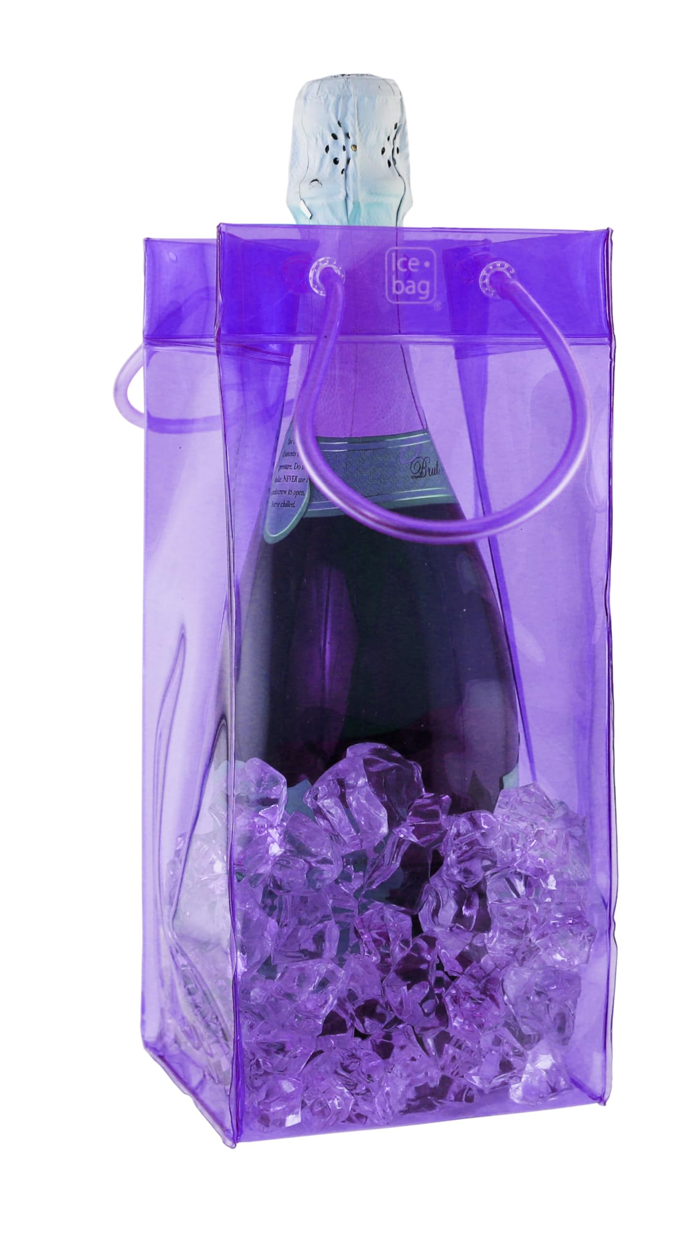The Original ICE BAG Collapsible Wine Cooler Bag (Translucent Purple)
