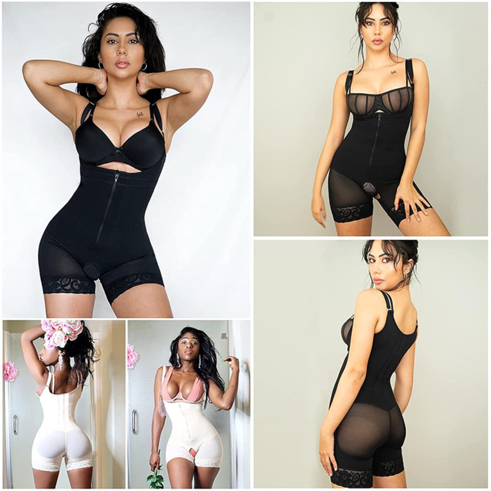 KIRYU BBL Stage 2 Fajas Kolumbijczycy Bielizna modelująca dla kobiet po porodzie Body Shaper Kontrola brzucha Body kompresyjne, Czarny, 3XL