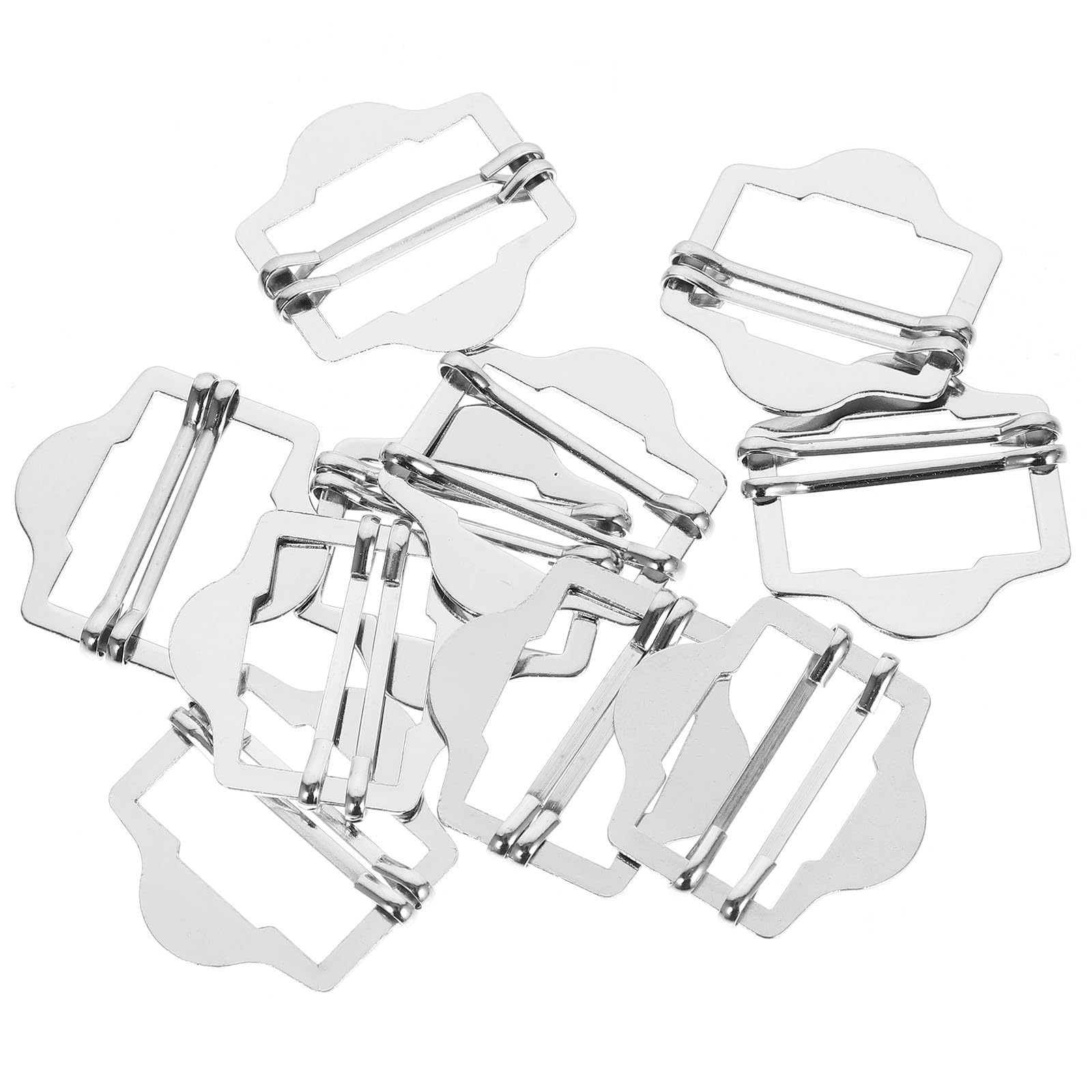 Boucles Réglables Fermeture Pratique Accessoires Solide et Élégants 10 Pièces en Laiton Argenté pour Vêtements et Vestes pour Gilets et Ceintures