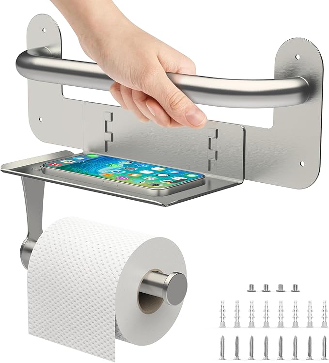 Grab Bars for Bathtubs and Showers with Toilet Paper Holder