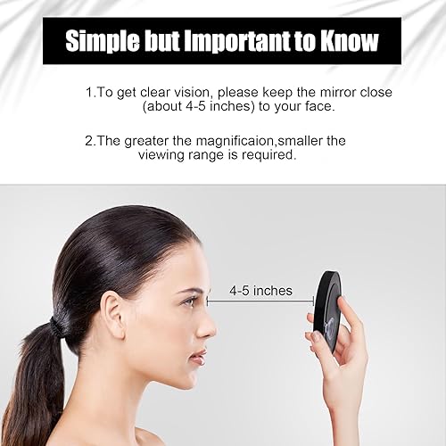 Miniatura 5 de Espejo de aumento 20X, espejo de maquillaje de aumento de 3.5 pulgadas con ventosa y pinzas, espejo de maquillaje portátil de viaje para maquillaje