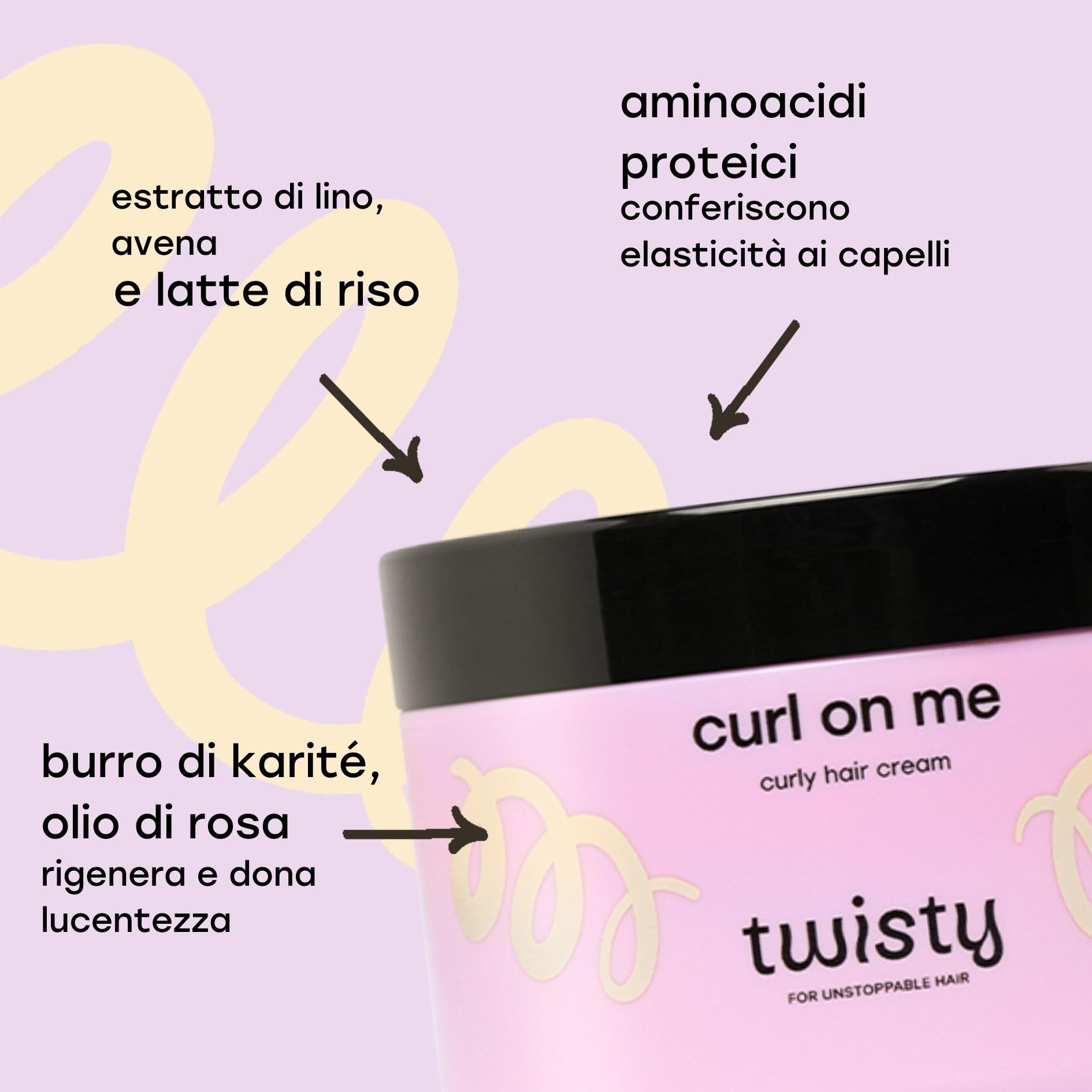 TWISTY Locken Set: Lockencreme Curl Cream, Lockenshampoo & Humektant Conditioner - Curls Styling & Curly Hair Products, Locken Pflege für Naturlocken