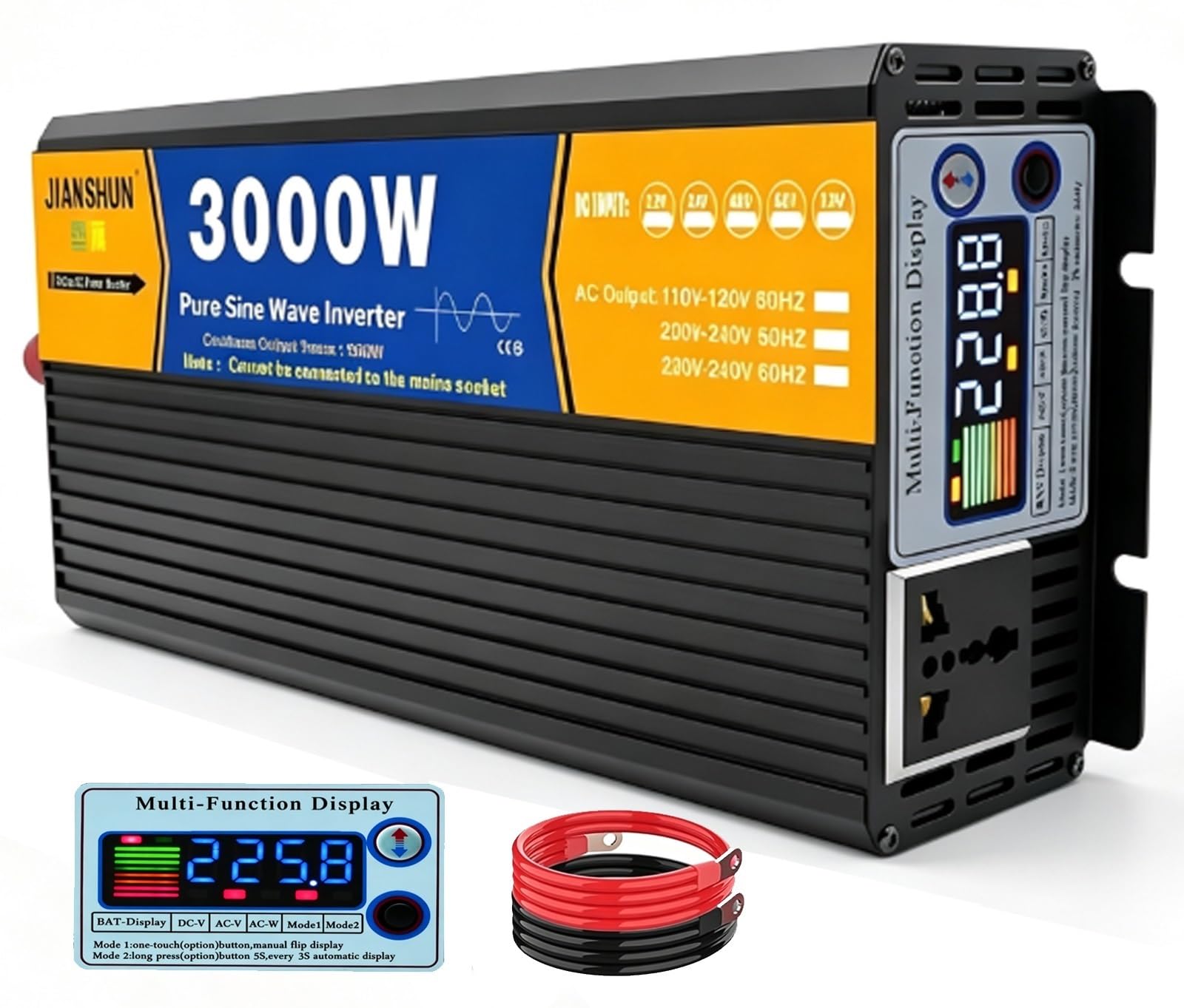 6000W/8000W Pure Sine Wave Power Inverter DC 12V/24V to AC 220V