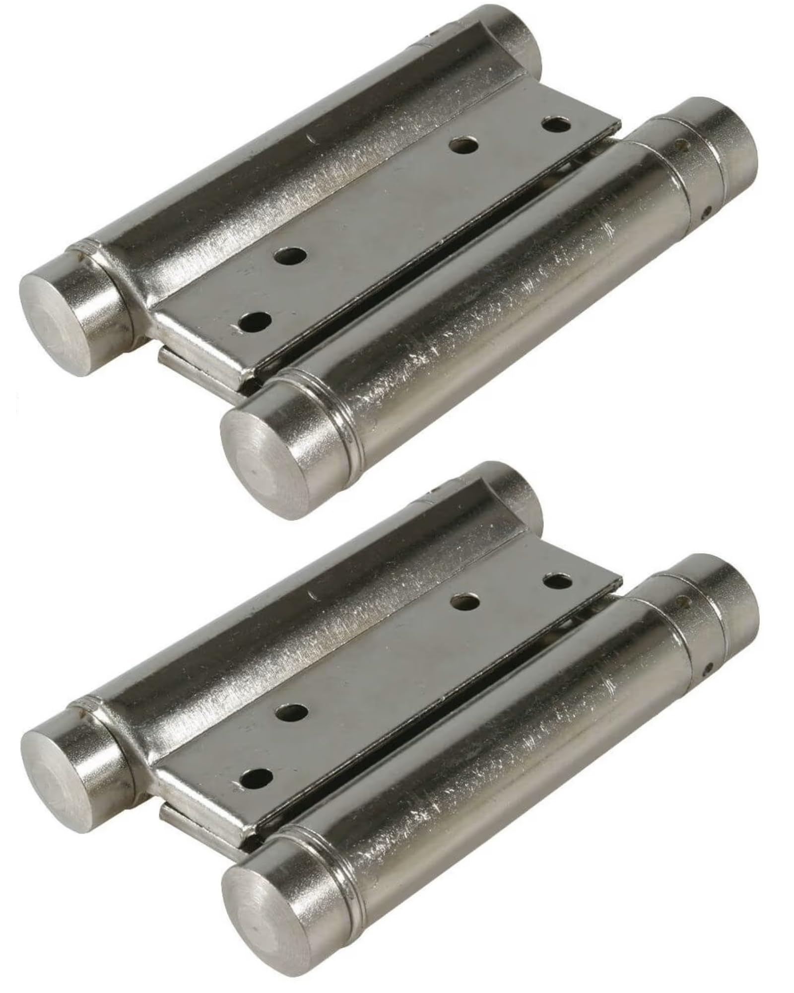 Gedotec Nickel-Plated Steel Swing Door Hinge Made Of Steel Self-Closing Nickel-Plated - Swing Door Hinge 175 Mm Load Capacity 55 Kg - Swing Door Hinge Opening On Both Sides With Spring - For Wooden & Swing Doors