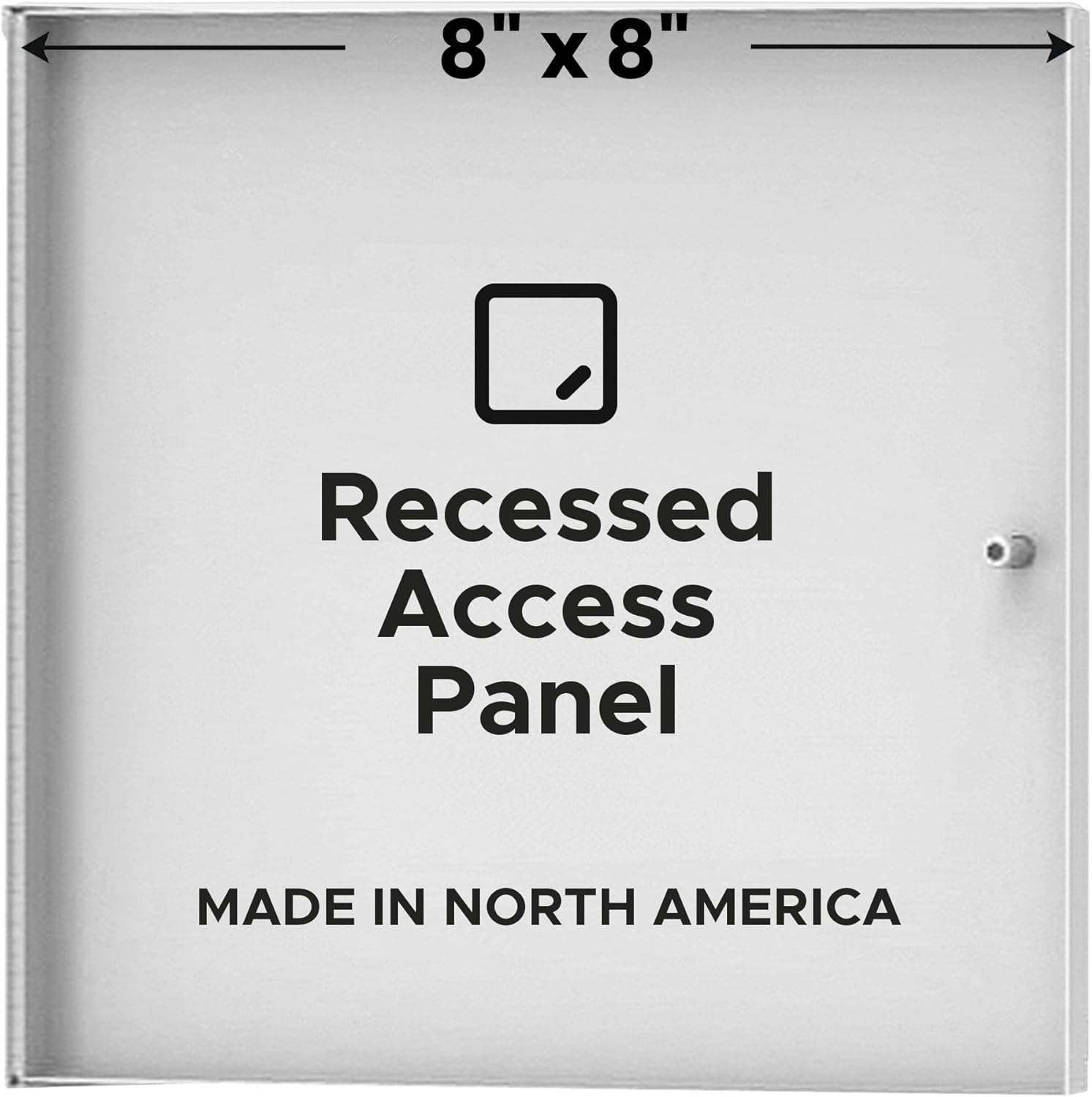 Best 8” x 8” Recessed Access Panel Without Flange, 5/8” Drywall Recess Access Door, 16-Gauge Cold Rolled Steel Drywall Panel with Piano Hinge for Walls & Ceilings, Seamless Finish, BA-RAD-FBA