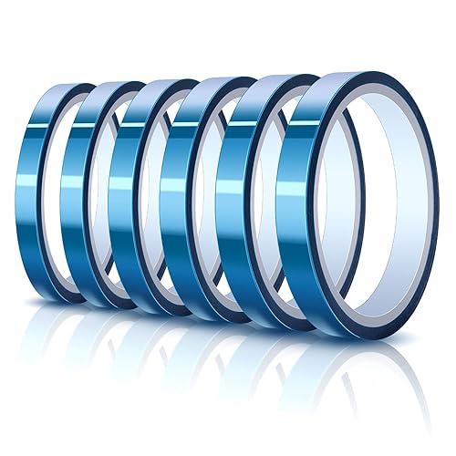 Outus 6 rollos de cinta de alta temperatura, cinta de prensa de vinilo térmico resistente al calor, impresión 3D por sublimación para transferencia