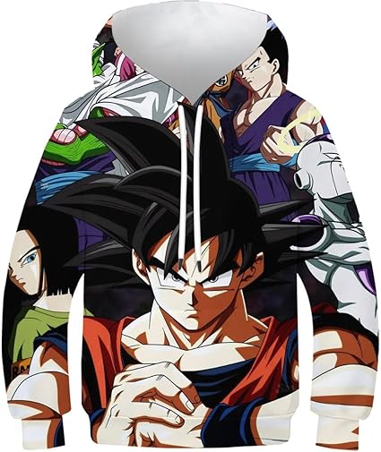 Felpa Con Cappuccio Anime - JoJo's, Minions E Dragon Ball, Stampa 3D - Foto 4