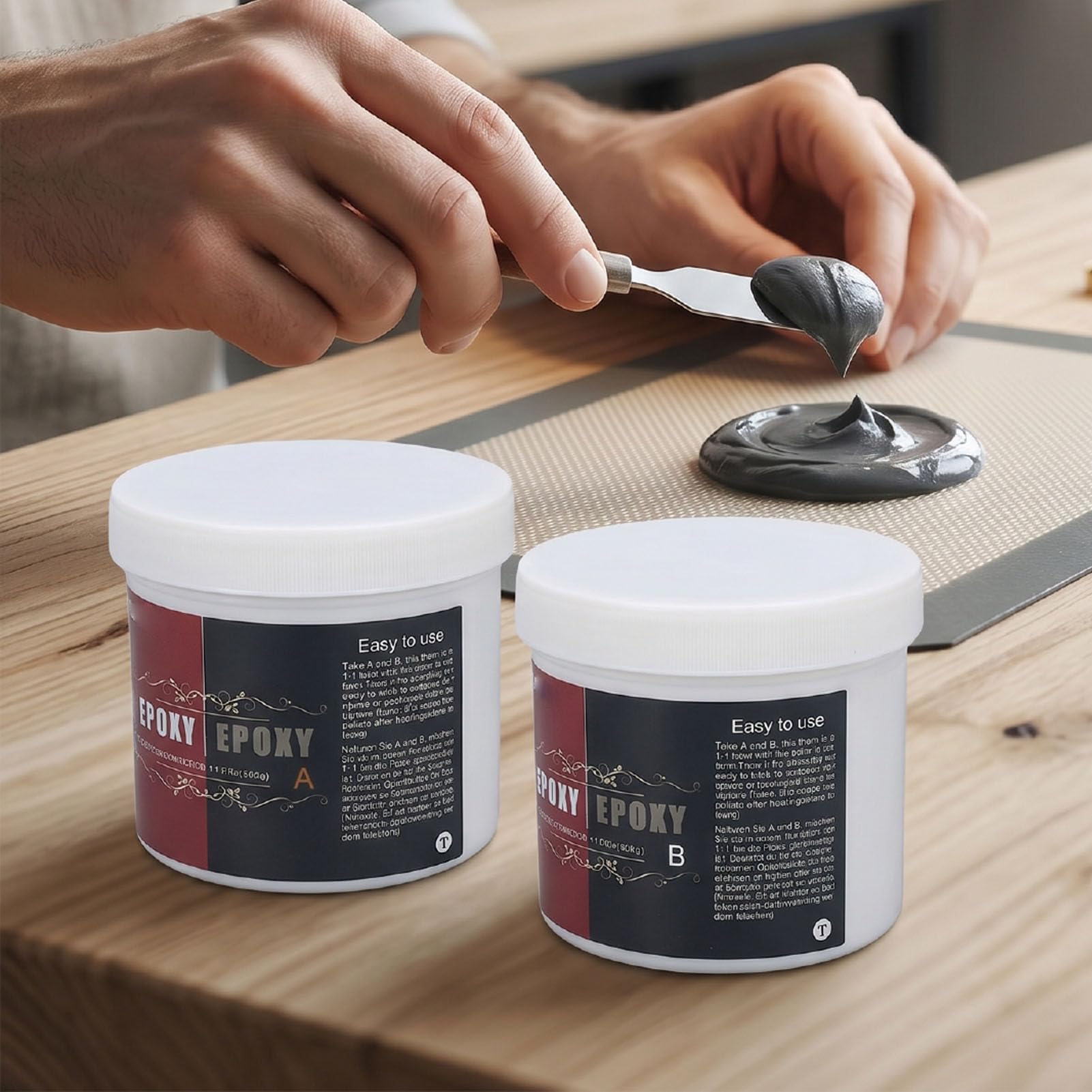 Pssopp Sculpt Clay, 2-częściowa Masa Modelarska A B, 500 G Każda | Samoutwardzalna masa szpachlowa do rzeźbienia i naprawy projektów artystycznych budynków Odporna na ciepło Wodoodporna Nie