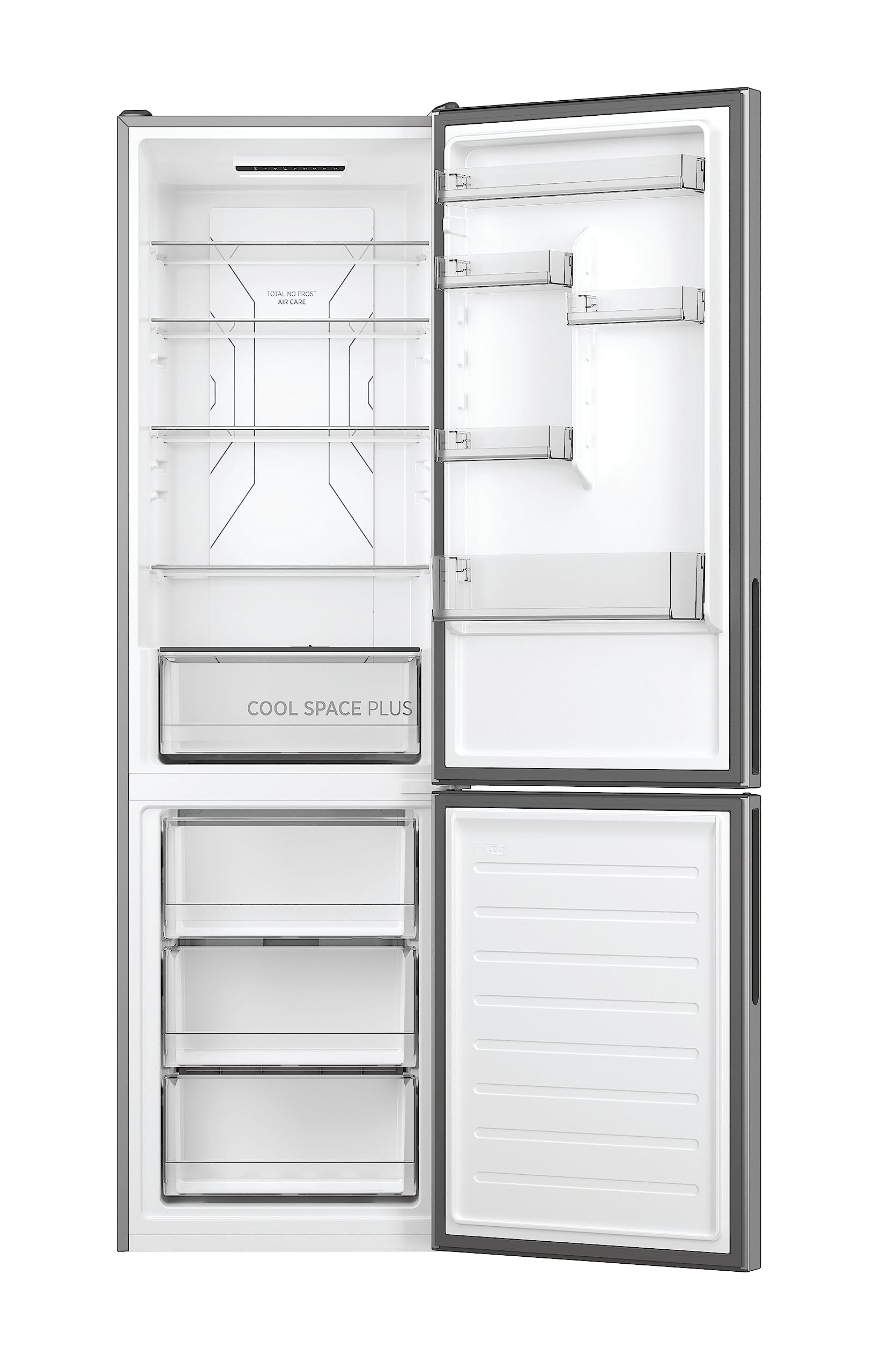 Hoover HOCE4T620CX 2D Kühl-Gefrier-Kombination/Freistehend/Total No Frost/Wifi connected & Smart hOn–App/Energieklasse C/Inox Look