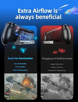 LISEN 10-IN-1 Docking Station for Steam Deck OLED&ROG Ally X&Legion Go, Dual Cooling Fan 5 USB Ports and 4K@60Hz, 100W Charging Port Support ROG Ally 30W Mode, Gigabit Ethernet Fit for Steam Deck OLED