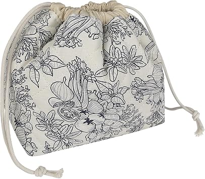 Gosect Large Makeup Bag, Cute Drawstring Cosmetic Bag with Canvas Lining, Floral Coquette Aesthetic Toiletry Bag, Travel Make Up Organizer Bag for Women and Girl Floral