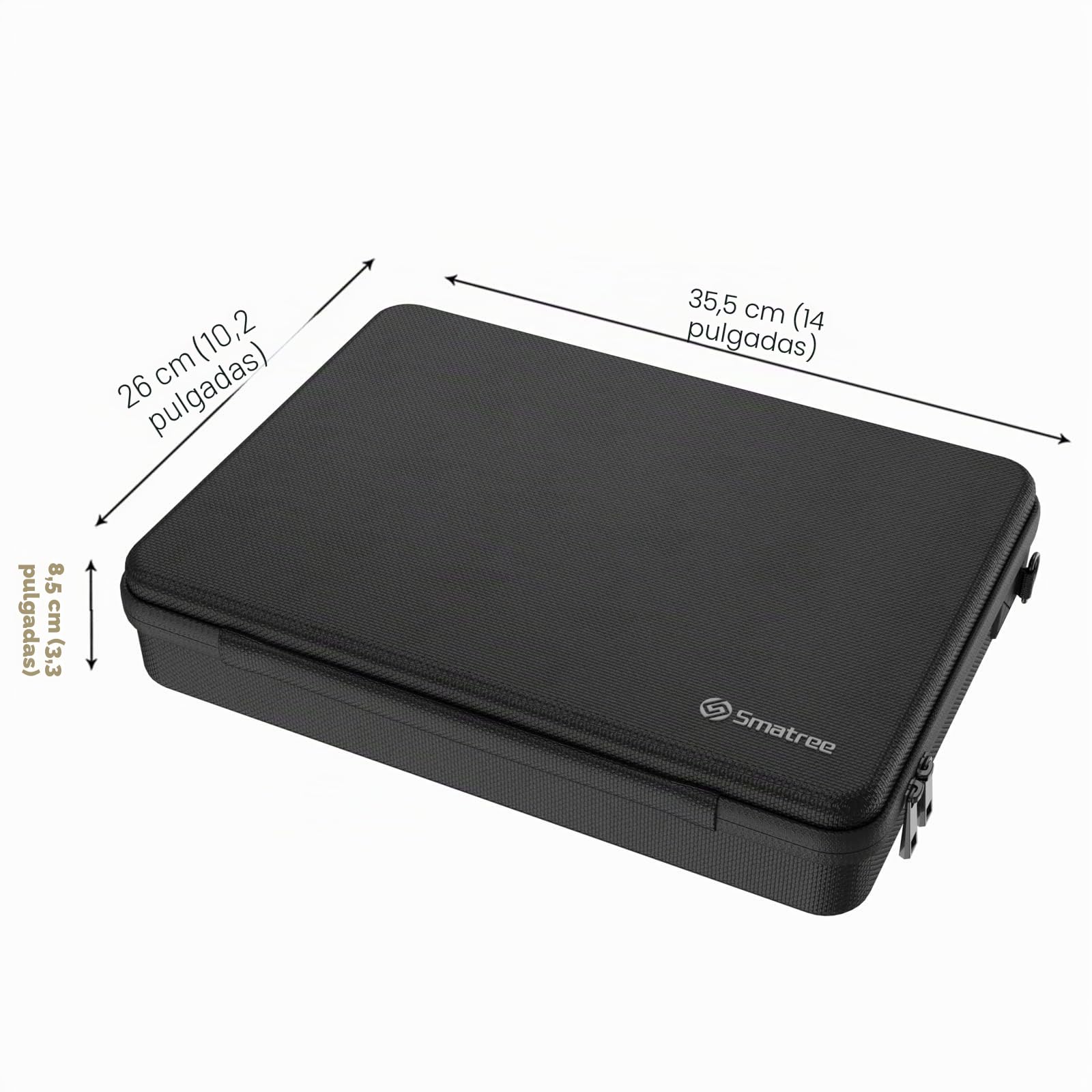 Smatree Maletín Rígido para Portátil de 13,3 Pulgadas Compatible con MacBook Pro de 13-14 Pulgadas/MacBook Air de 13,6 Pulgadas, Funda de Transporte 13" con Compartimento para Accesorios, Negro