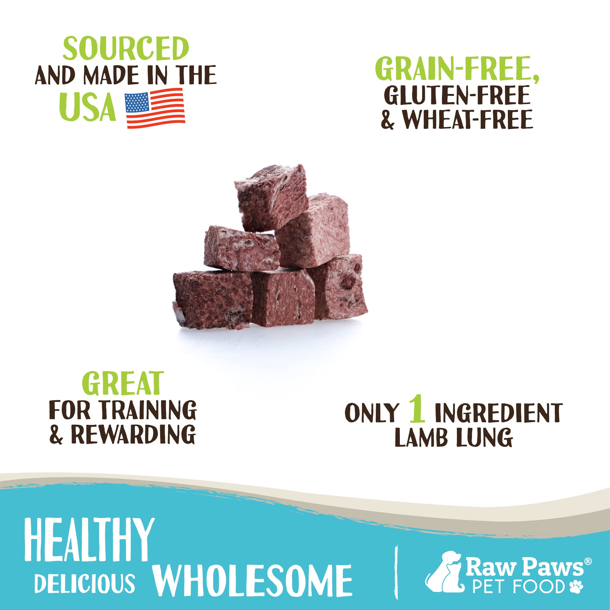 Raw Paws Freeze Dried Lamb Hearts For Dogs, 4oz Made In USA Natural Lamb Heart Dog Treats Soft