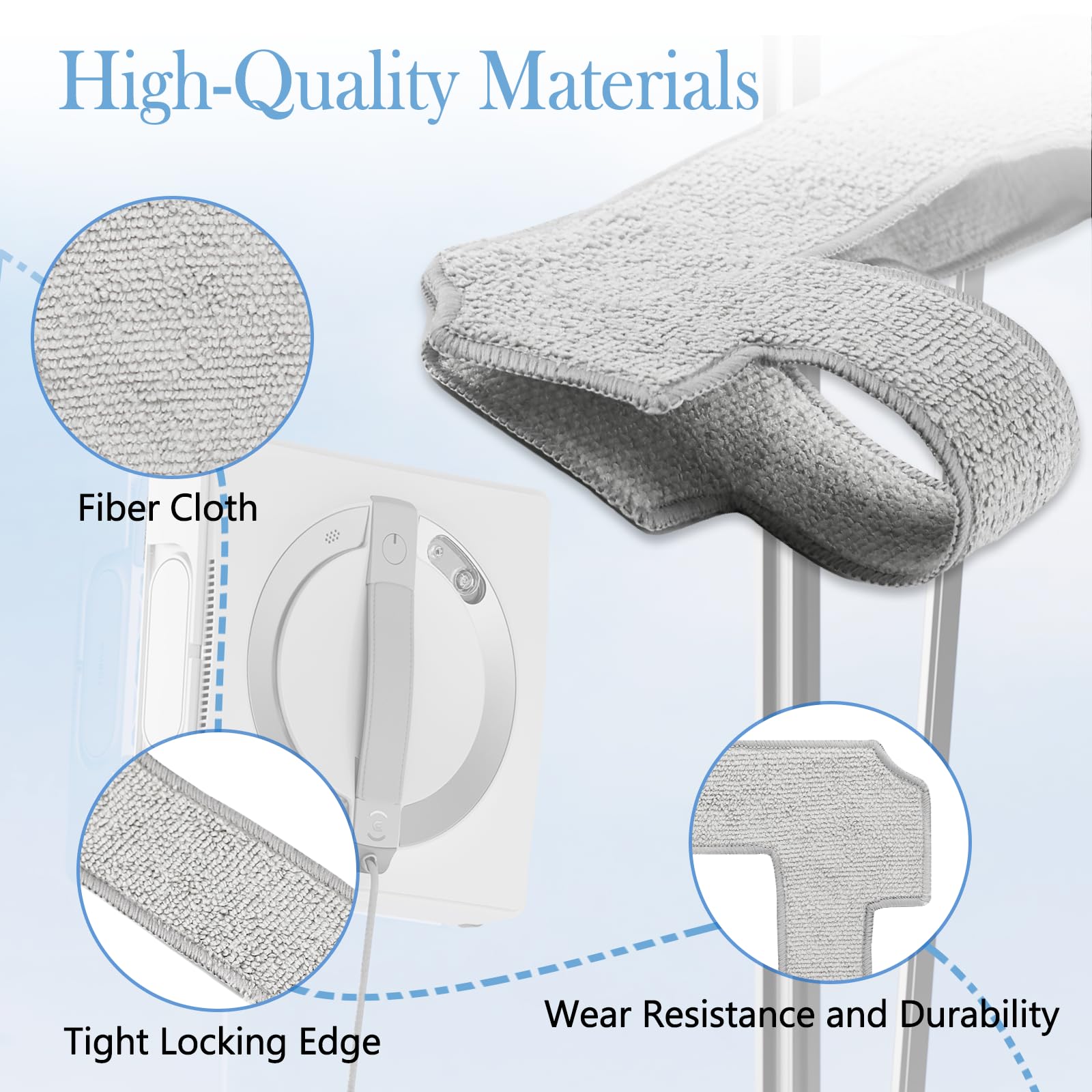 9 Pièces pour Ecovacs Winbot W2 PRO/W2 PRO Omni/W2 Omni/W2/W1 Pro/W1 Microfibre Serpillère Rechange Kit, Lavables Lingette de Nettoyage pour Robots Laveurs de Vitres, pour Nettoyage Vitre, Taches