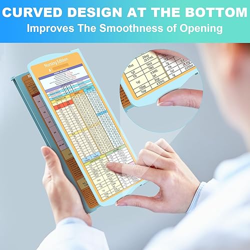 Miniatura 6 de Portapapeles de enfermería triple plegable, 3 capas de aluminio para enfermeras con edición de enfermería, hojas de trucos, tamaño de bolsillo