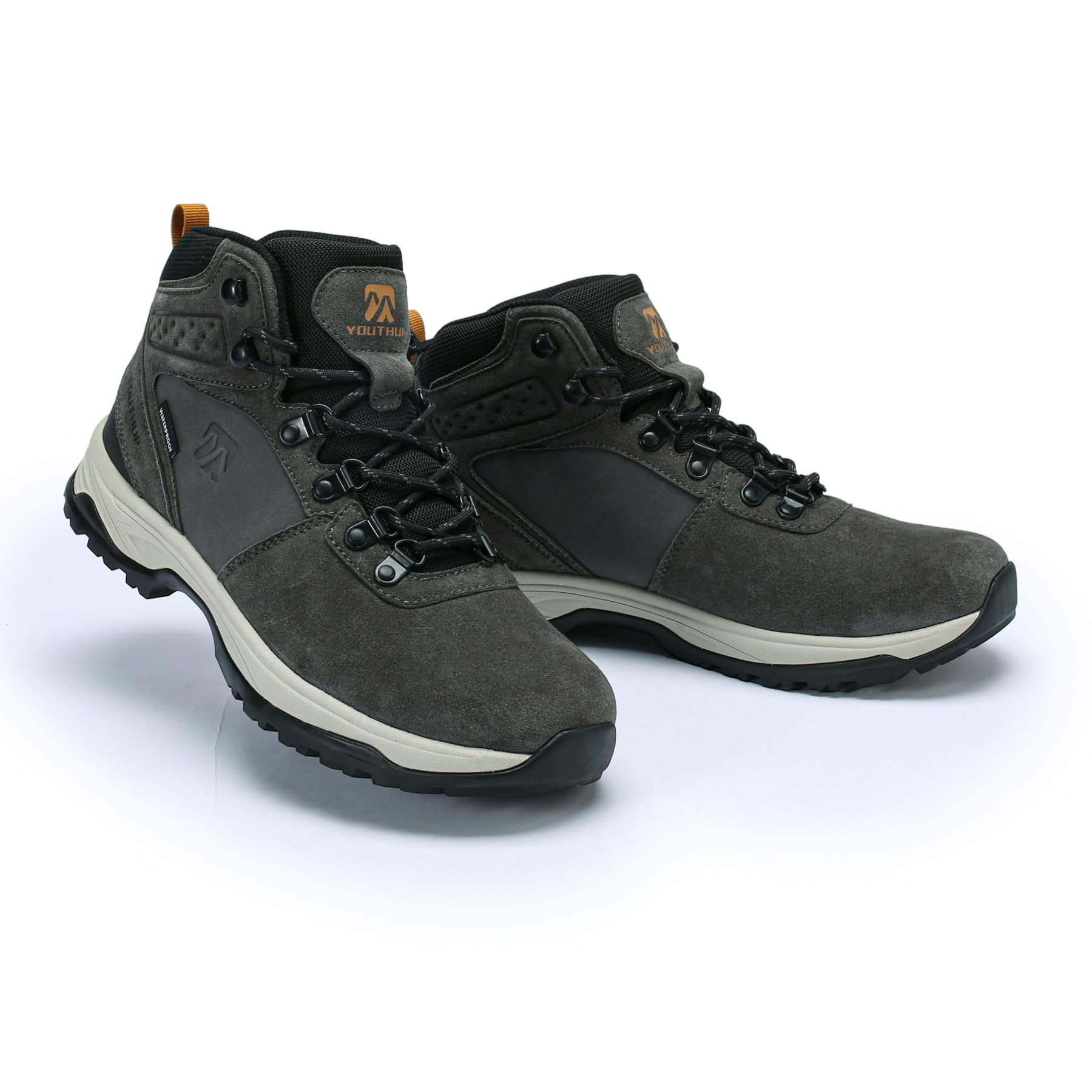 YOUTHUP Chaussures randonnée homme montantes imperméables trail outdoor | Tige hydrofuge doublure respirante semelle amortissante crampons profonds stabilité renforcée pour trekking camping et marche