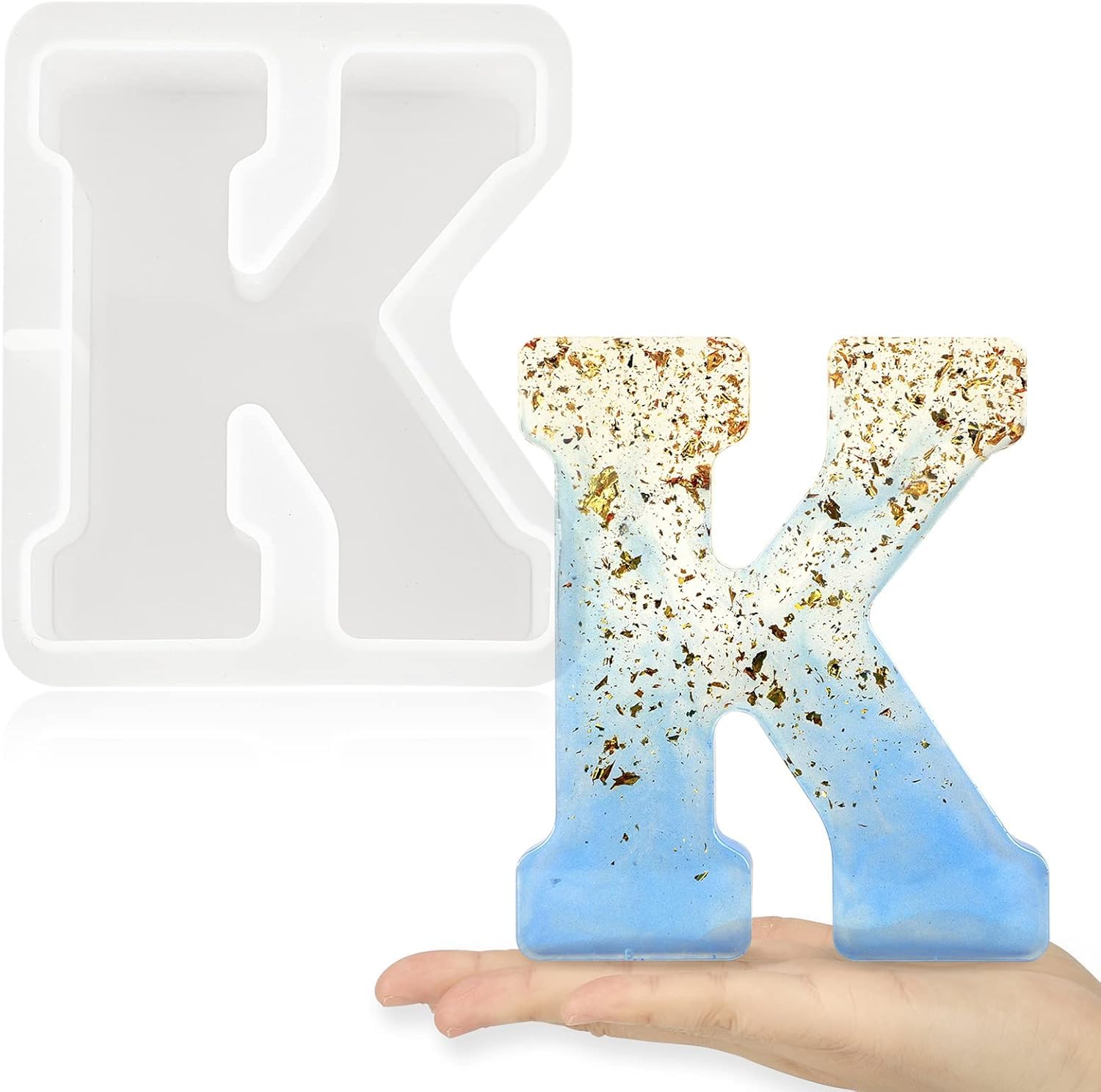 7 Inch Large Letter Molds for Resin, 3D A Capital Alphabet Epoxy Resin Mold, A to Z Thick Resin Letter Molds for Making Letters, Word Sign Art, DIY Crafts, Making Cake, Party Home Decor