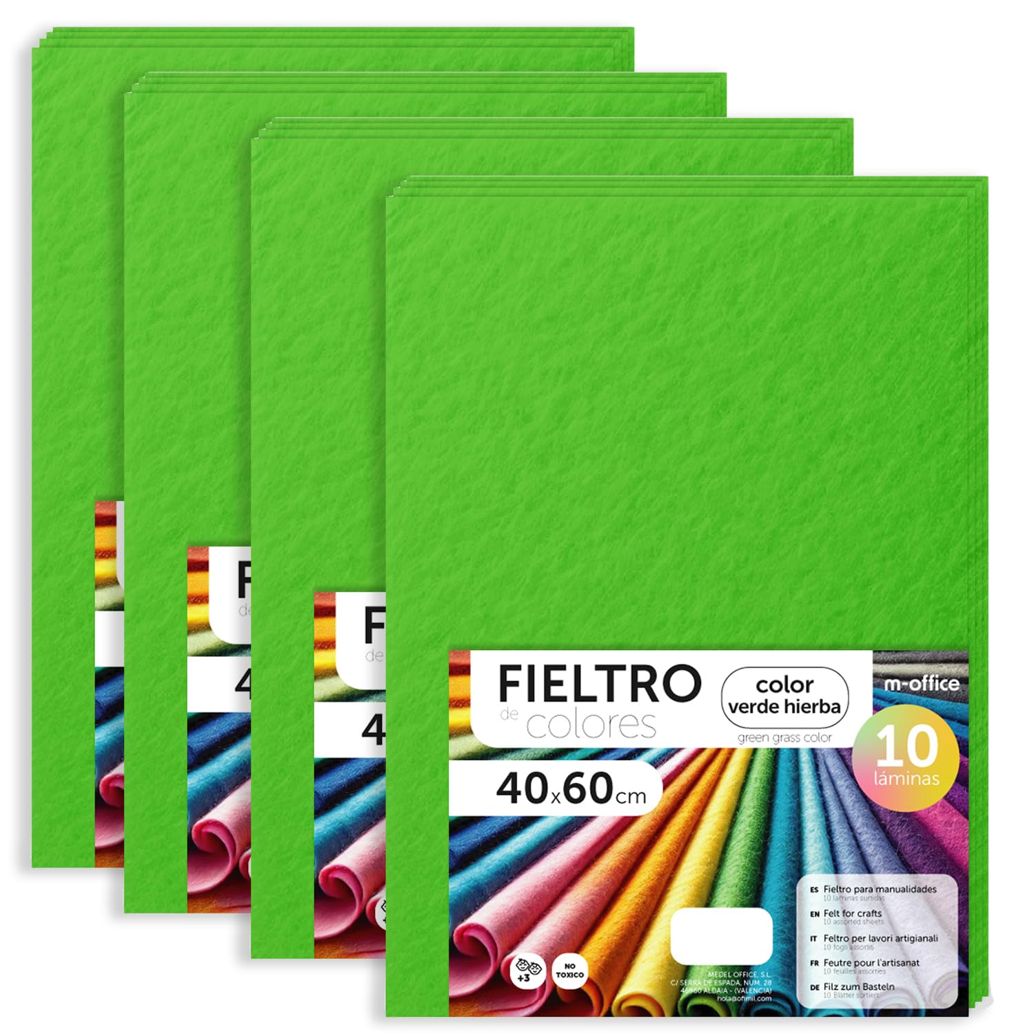 Fieltro para Manualidades, Fieltro de Colores, Suave y Flexible, Material para Costura, Telas Patchwork, Ideal para proyectos DIY, artesanía o decoración, 20x30cm - m-office (rojo, 10 uds) — view 105