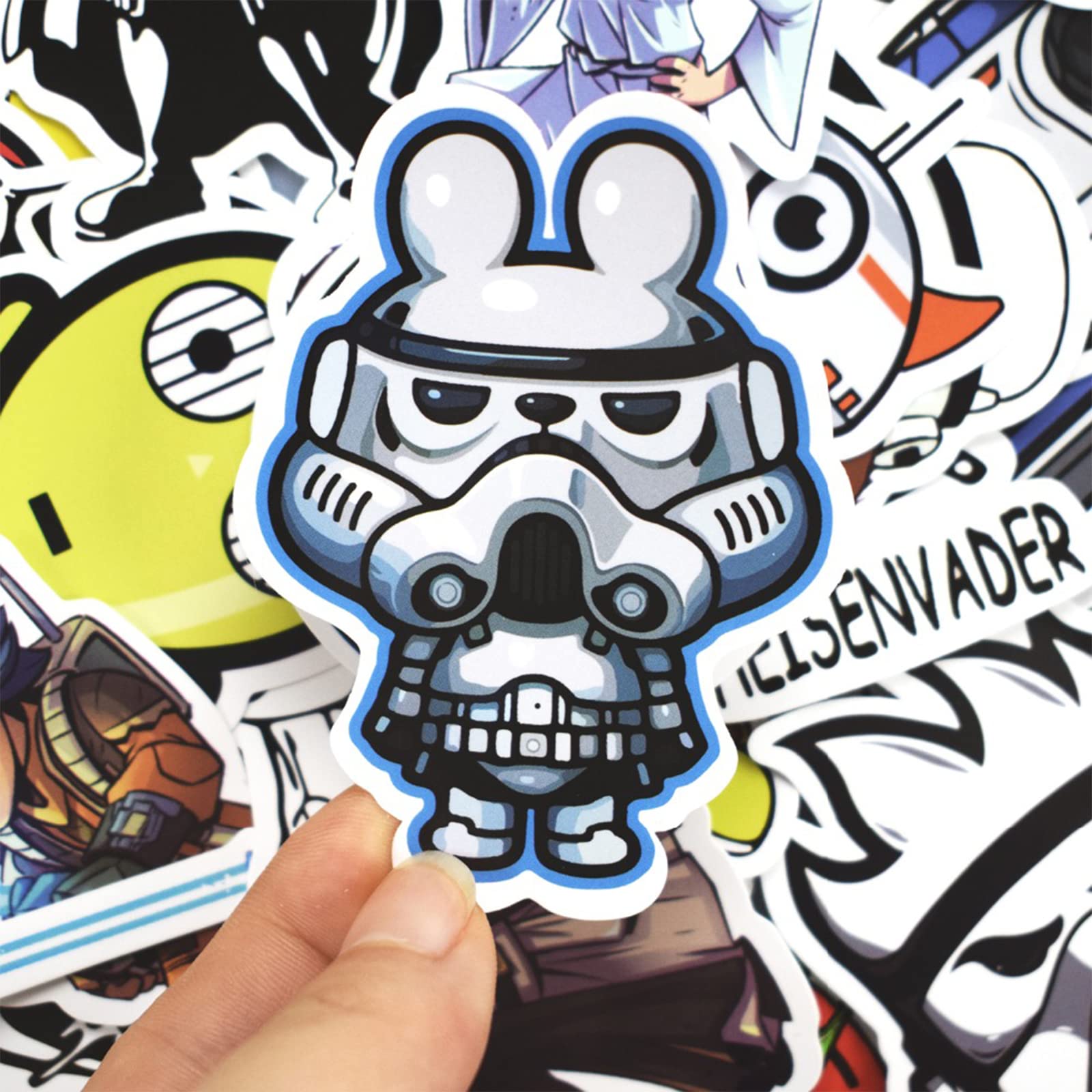 Adesivi 100 pezzi, adesivi Star Wars, decalcomanie graffiti in vinile impermeabile per laptop, skateboard, bici, moto, bambini e adolescenti