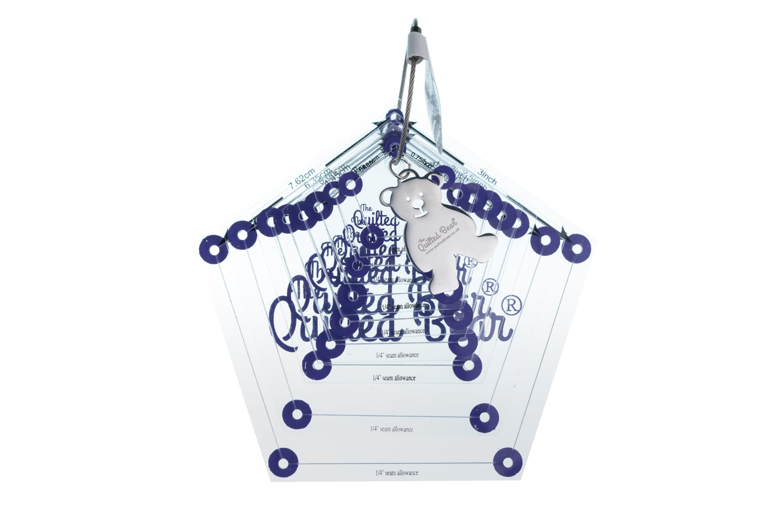 The Quilted Bear Pentagon Quilting Templates, Set of 8 Non-Slip Clear Acrylic Patchwork Quilt Templates - Image 4