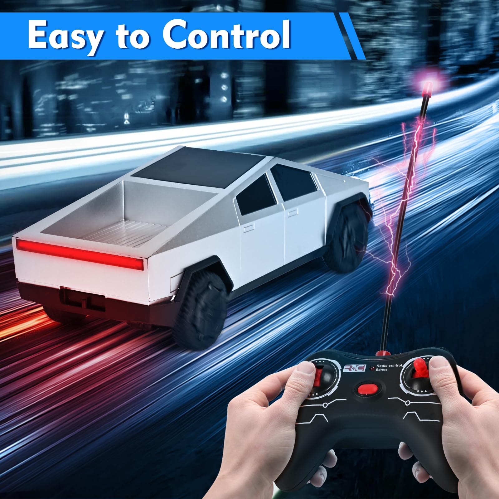 Layorslit Remote Control Car Toy, High Speed Remote Control Car with Light and Loadspace, 1:24 RC Car Toys, Electric Vehicle Toys for Kids, Gifts for Kids, Boys and Girls — view 5