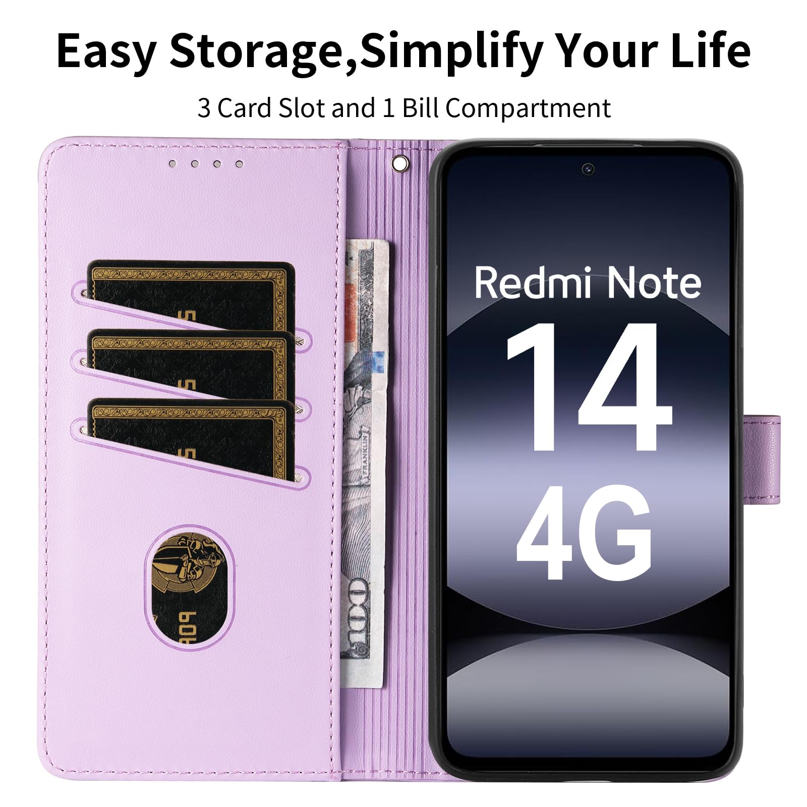 Cover per Xiaomi Redmi Note 14 4G (Versione EU), Custodia a Libro
