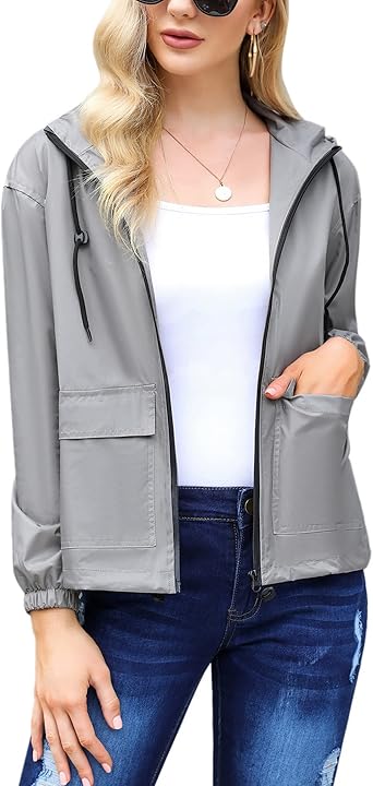 Wayleb Abrigos Impermeable Mujer con Capucha Chaqueta Deportivas Mujer  Cortavientos Manga Larga con Cremallera para Trekking,Running: Amazon.es:  Ropa